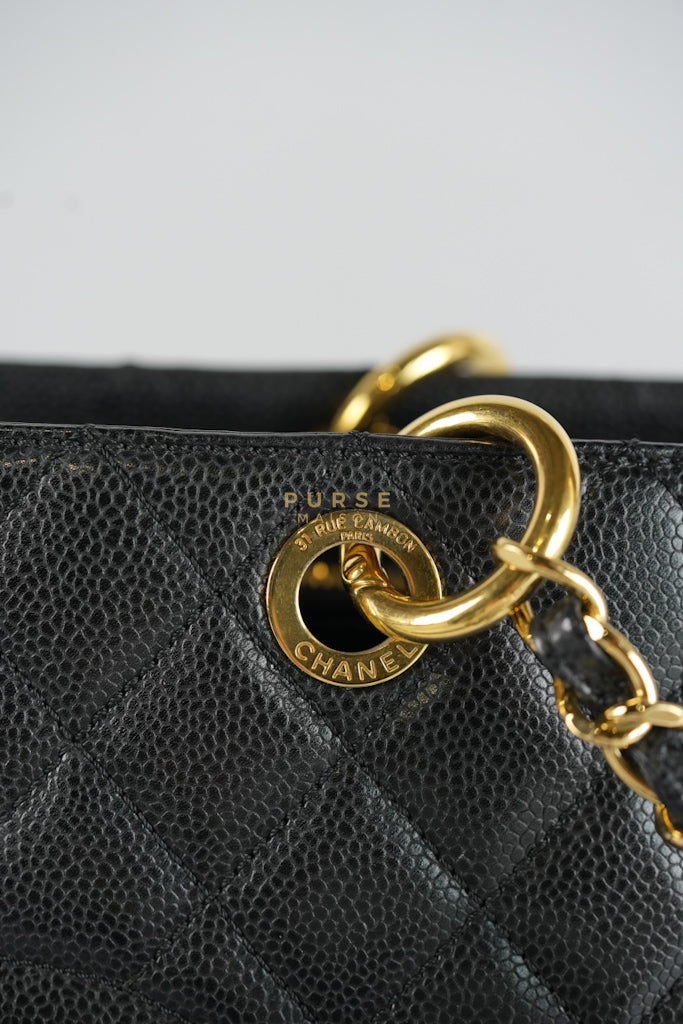 Grand Shopping Tote (GST) Black Caviar Leather in Gold Hardware (Series 13) | Purse Maison Luxury Bags Shop