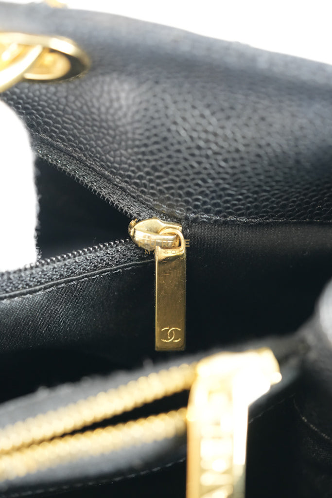 Grand Shopping Tote (GST) Black Caviar Leather in Gold Hardware (Series 13) | Purse Maison Luxury Bags Shop