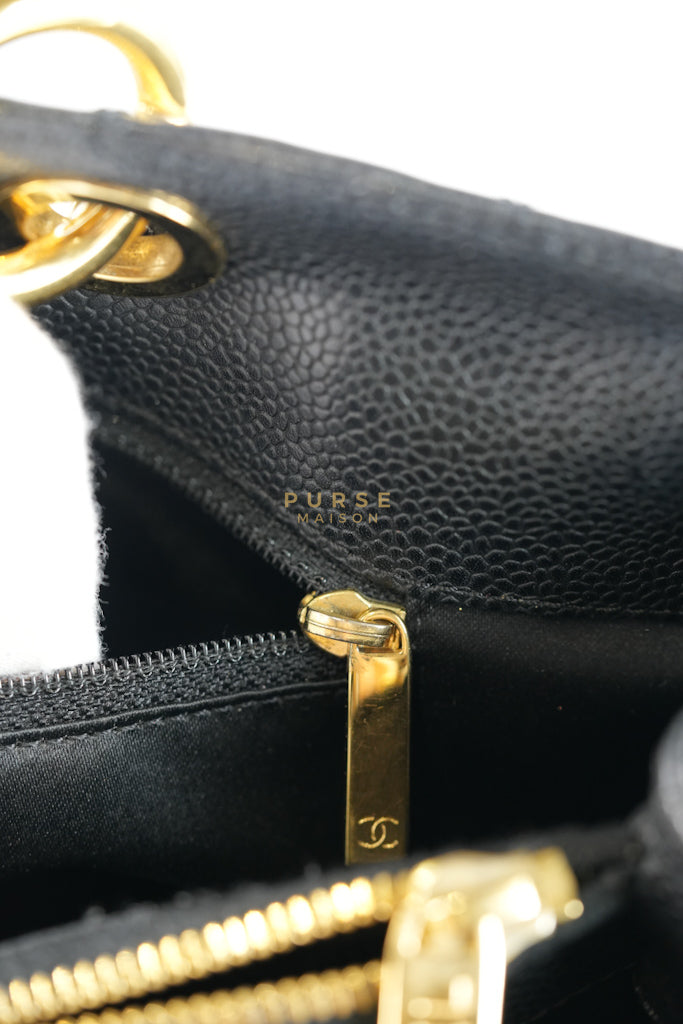 Grand Shopping Tote (GST) Black Caviar Leather in Gold Hardware (Series 13) | Purse Maison Luxury Bags Shop