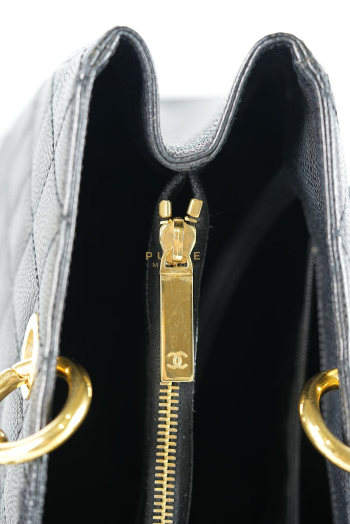 Grand Shopping Tote (GST) Black Caviar Leather in Gold Hardware (Series 13) | Purse Maison Luxury Bags Shop