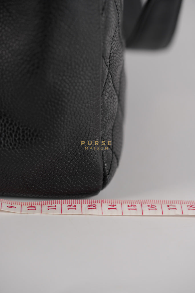 Grand Shopping Tote (GST) Black Caviar Leather in Gold Hardware (Series 13) | Purse Maison Luxury Bags Shop