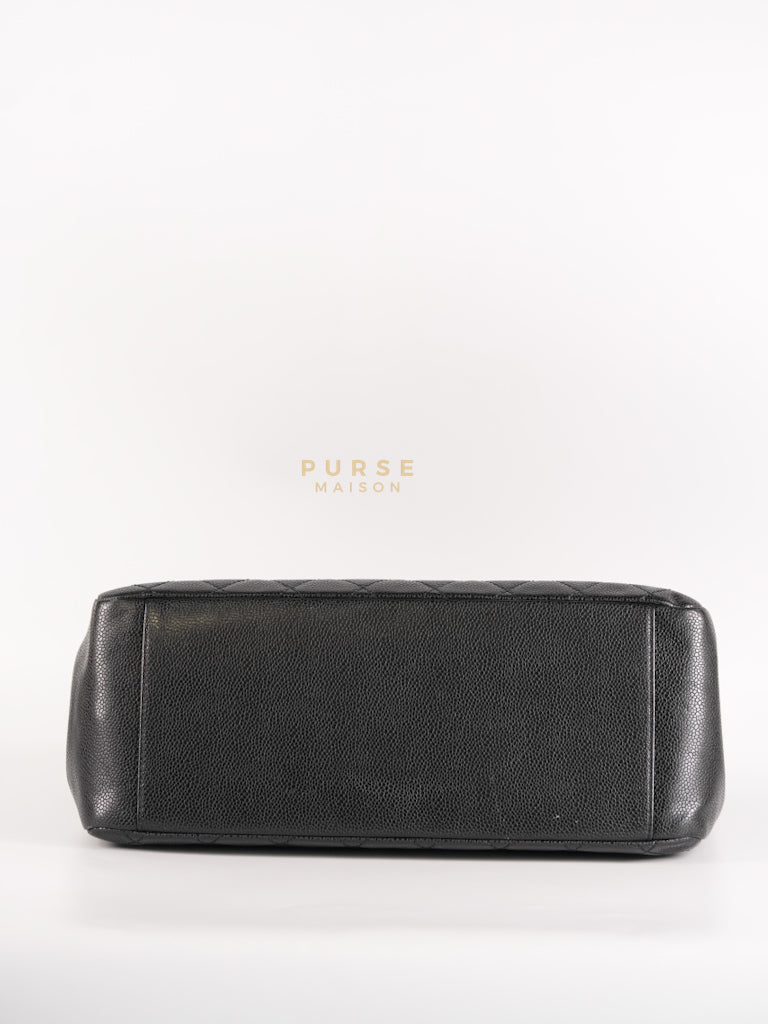 Grand Shopping Tote (GST) Black Caviar Leather in Gold Hardware (Series 13) | Purse Maison Luxury Bags Shop
