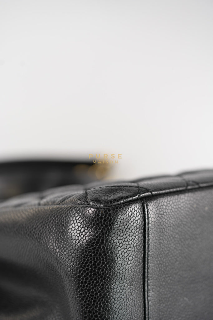 Grand Shopping Tote (GST) Black Caviar Leather in Gold Hardware (Series 13) | Purse Maison Luxury Bags Shop