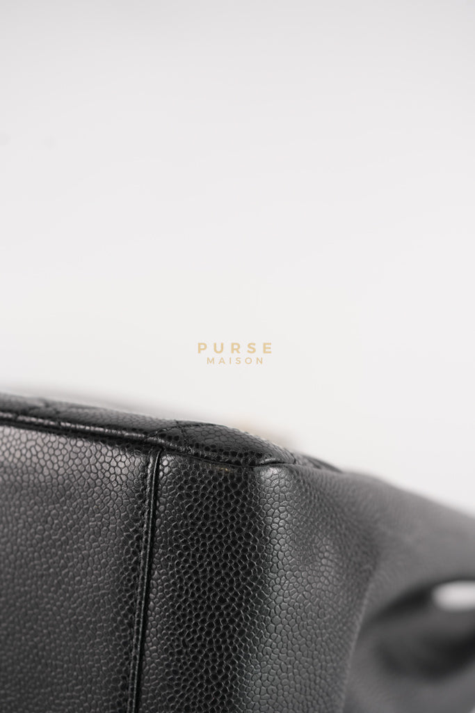 Grand Shopping Tote (GST) Black Caviar Leather in Gold Hardware (Series 13) | Purse Maison Luxury Bags Shop