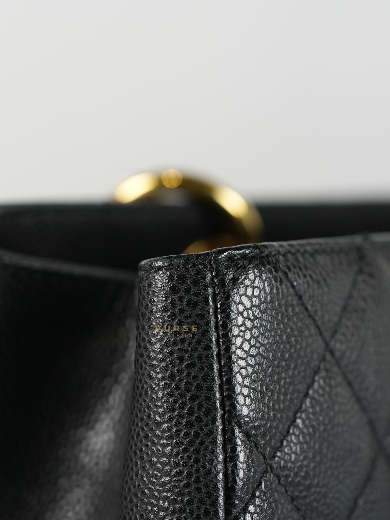 Grand Shopping Tote (GST) Black Quilted Caviar and Gold Hardware Series 14 | Purse Maison Luxury Bags Shop