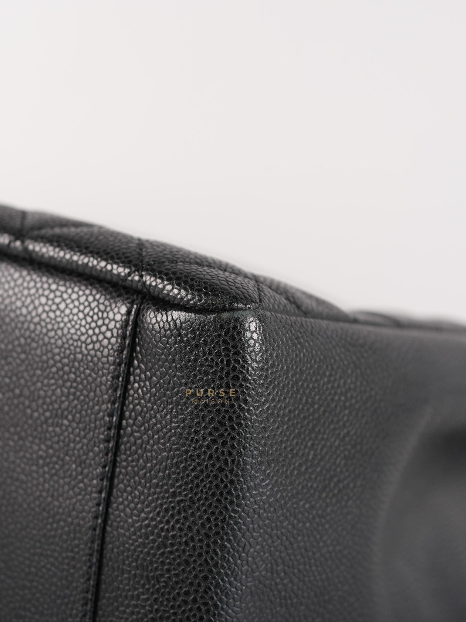 Grand Shopping Tote (GST) Black Quilted Caviar and Gold Hardware Series 14 | Purse Maison Luxury Bags Shop