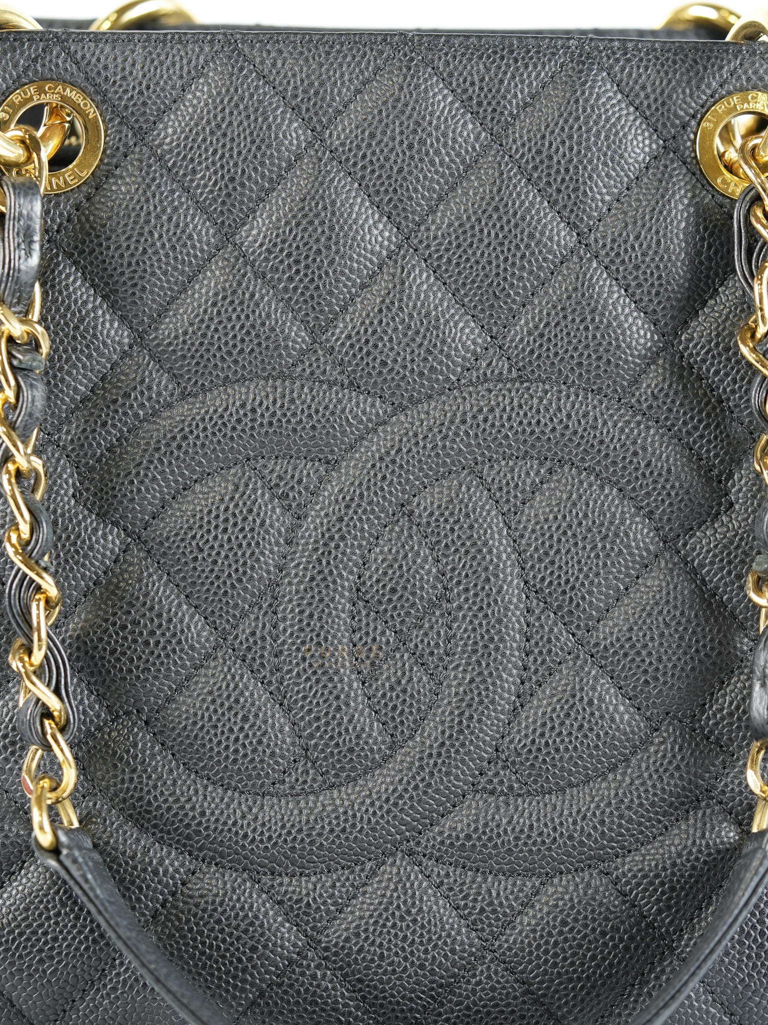 Grand Shopping Tote (GST) Caviar Calfskin in Gold Hardware Series 15 | Purse Maison Luxury Bags Shop