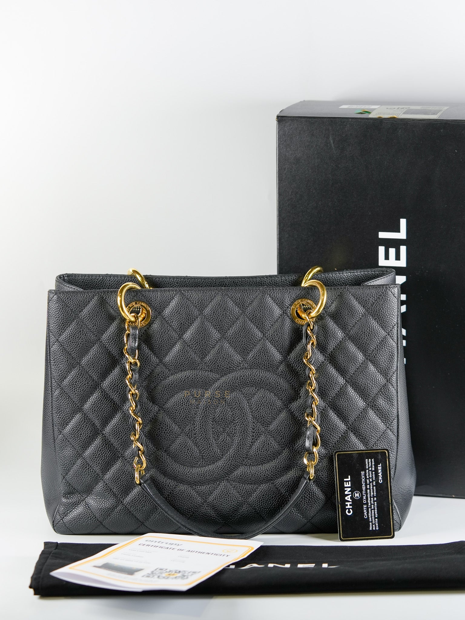 Grand Shopping Tote (GST) Caviar Calfskin in Gold Hardware Series 15 | Purse Maison Luxury Bags Shop