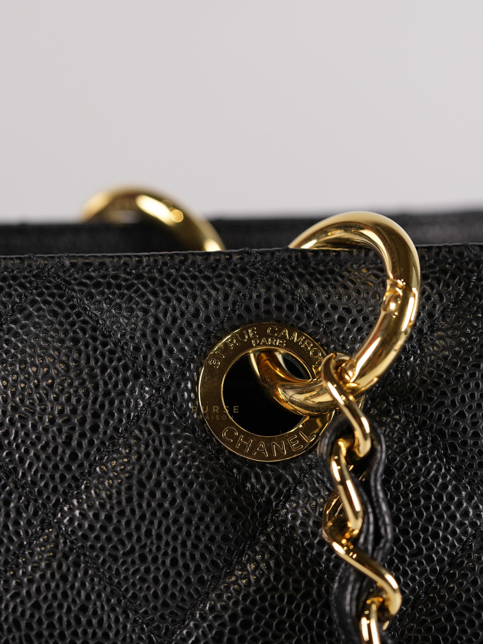 Grand Shopping Tote (GST) Caviar Calfskin in Gold Hardware Series 18 | Purse Maison Luxury Bags Shop