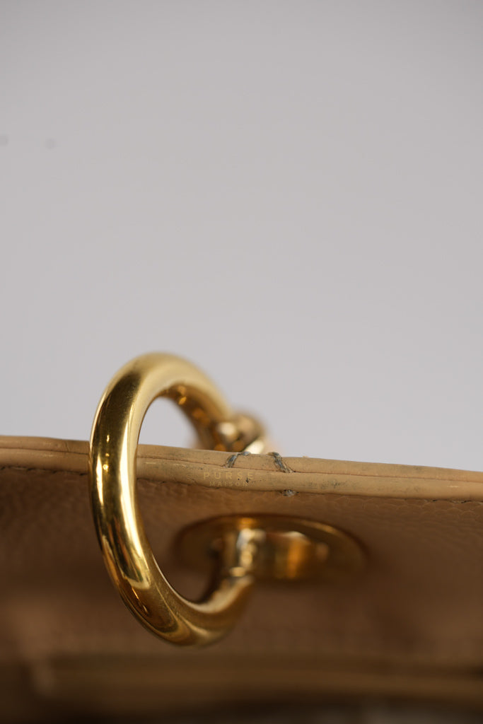 Grand Shopping Tote (GST) in Beige Clair Caviar Leather and Gold Hardware Series 15 | Purse Maison Luxury Bags Shop