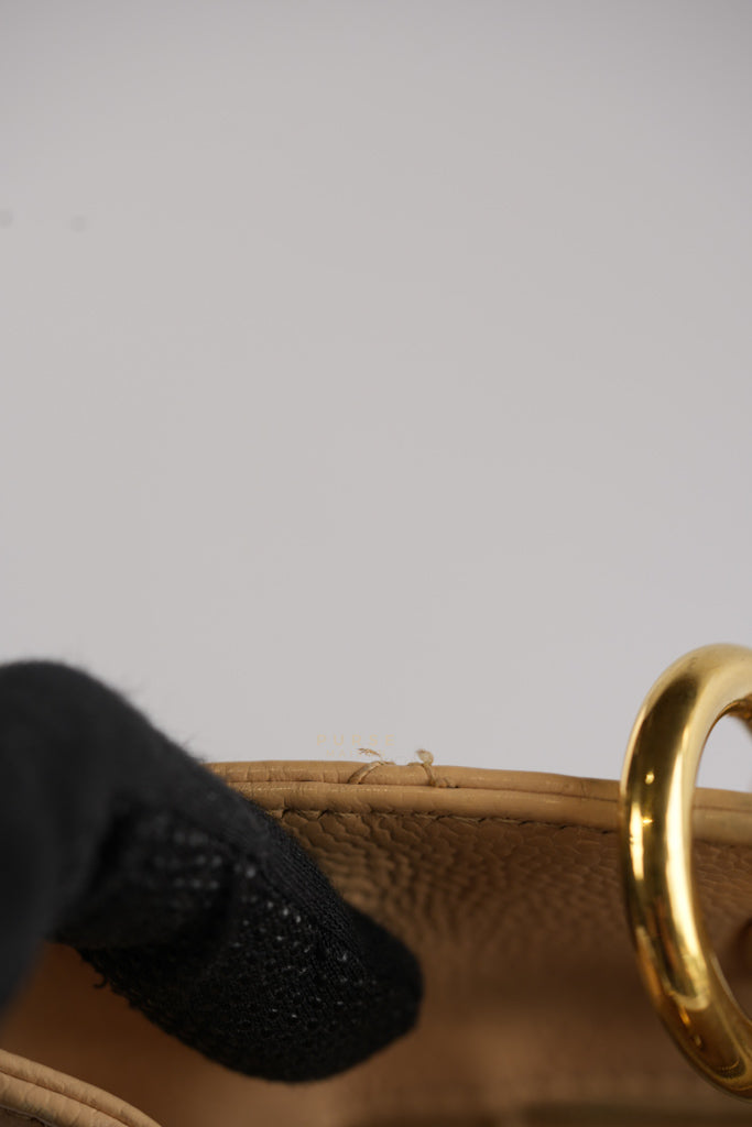 Grand Shopping Tote (GST) in Beige Clair Caviar Leather and Gold Hardware Series 15 | Purse Maison Luxury Bags Shop