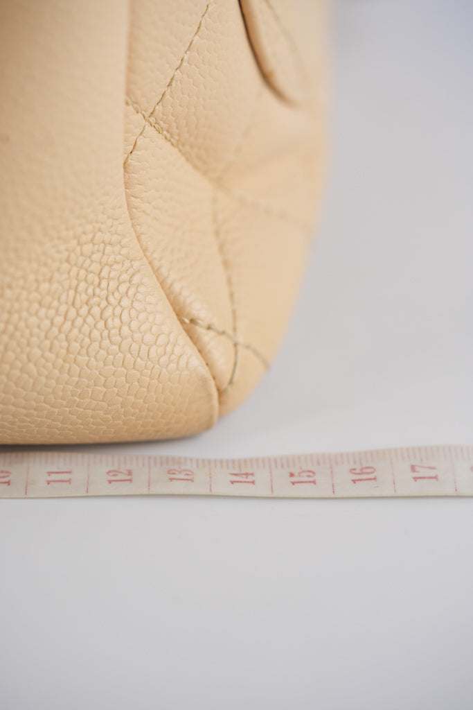 Grand Shopping Tote (GST) in Beige Clair Caviar Leather and Gold Hardware Series 15 | Purse Maison Luxury Bags Shop