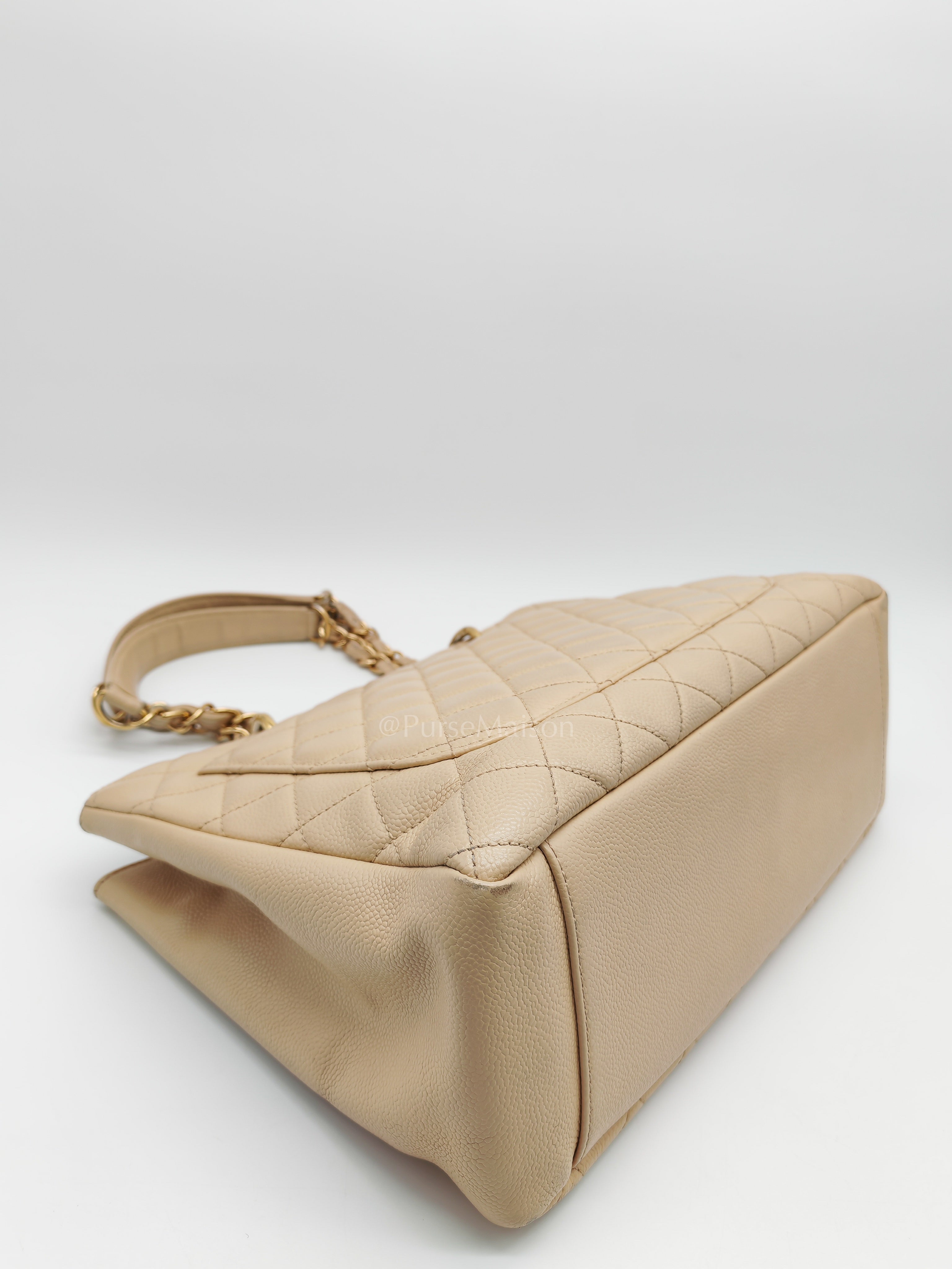 Grand Shopping Tote (GST) In Beige Clair Quilted Caviar Leather Series 16 | Purse Maison Luxury Bags Shop