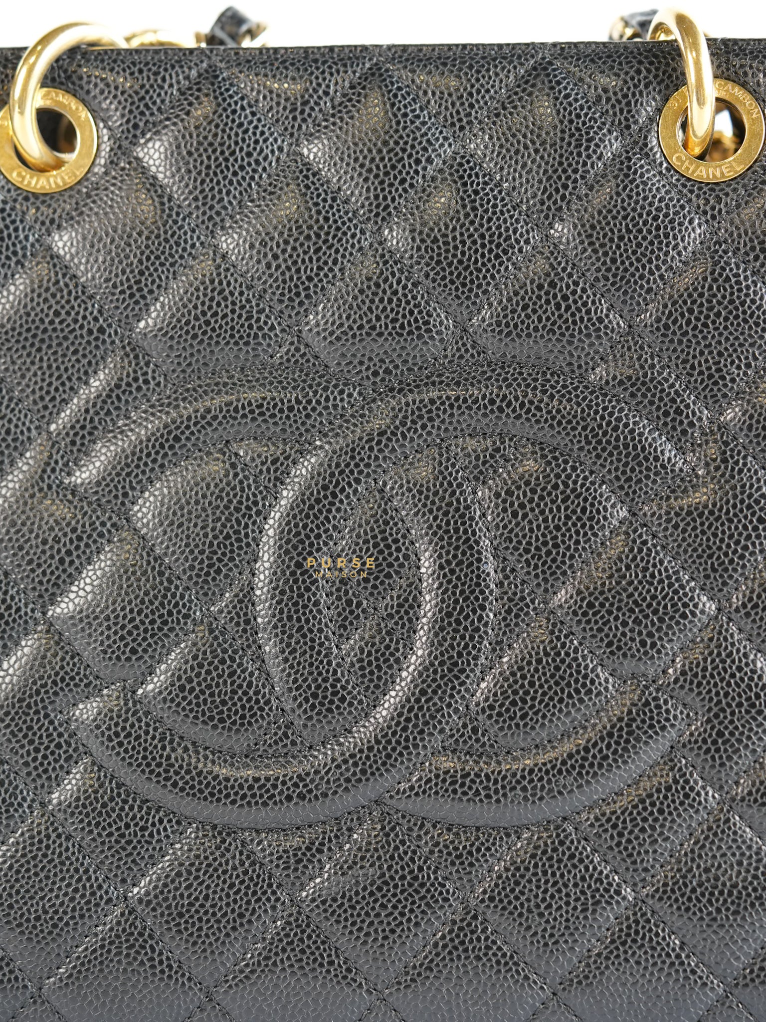 Grand Shopping Tote (GST) in Black Caviar Leather & Gold Hardware Series 15 | Purse Maison Luxury Bags Shop