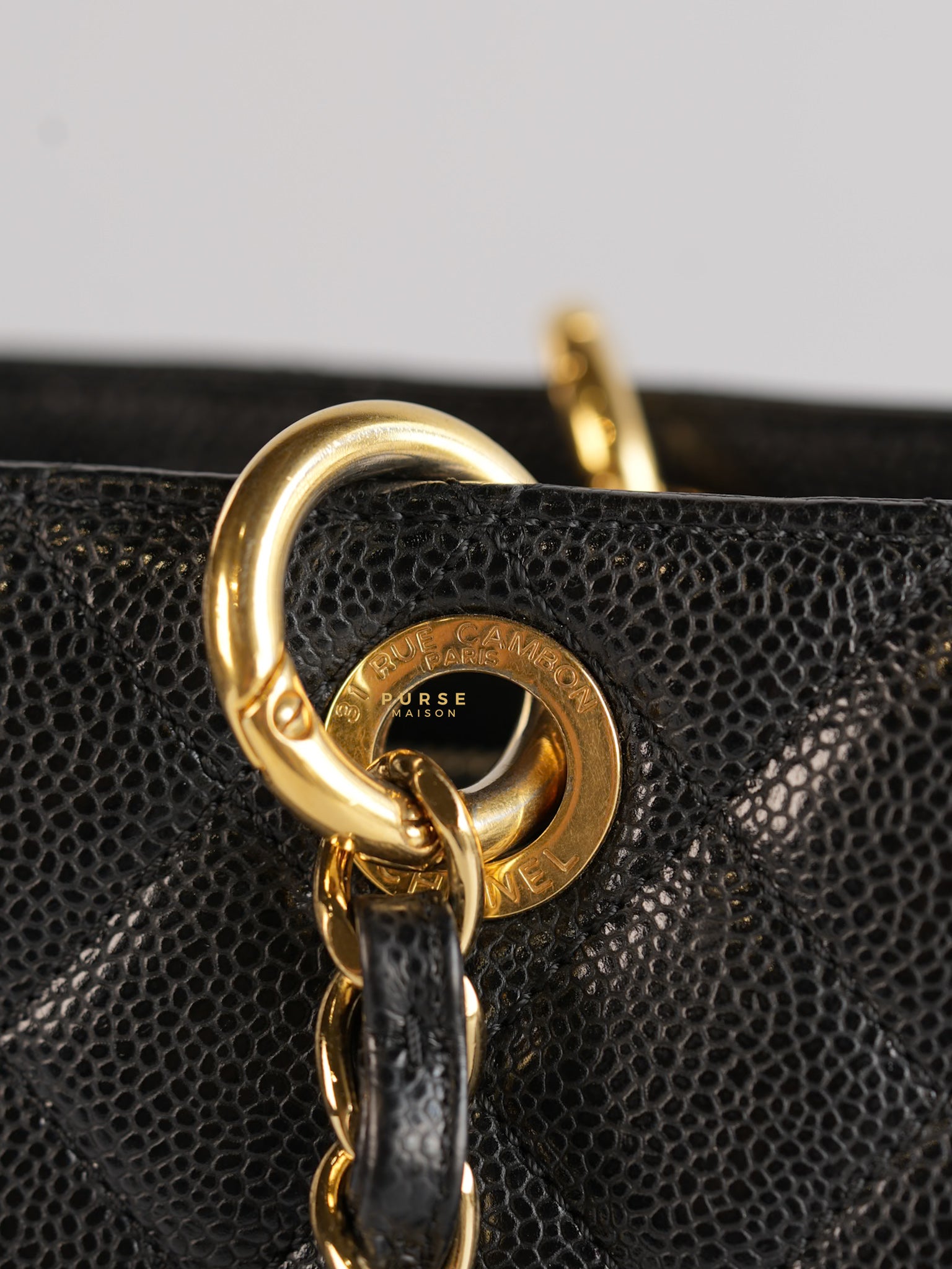 Grand Shopping Tote (GST) in Black Caviar Leather & Gold Hardware Series 15 | Purse Maison Luxury Bags Shop