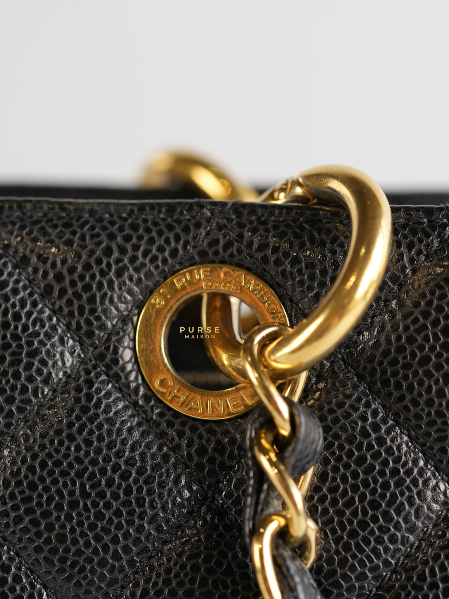 Grand Shopping Tote (GST) in Black Caviar Leather & Gold Hardware Series 15 | Purse Maison Luxury Bags Shop