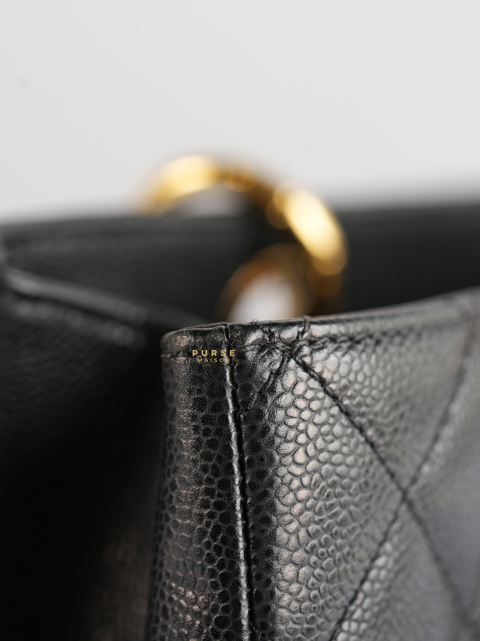 Grand Shopping Tote (GST) in Black Caviar Leather & Gold Hardware Series 15 | Purse Maison Luxury Bags Shop