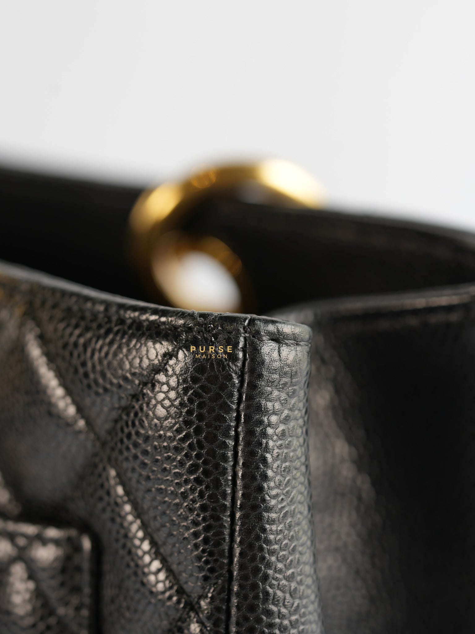Grand Shopping Tote (GST) in Black Caviar Leather & Gold Hardware Series 15 | Purse Maison Luxury Bags Shop