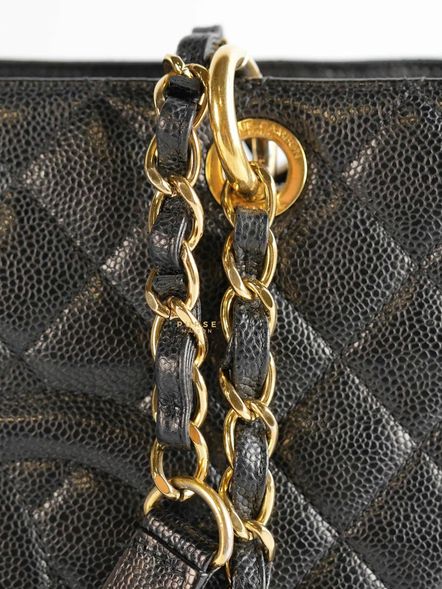 Grand Shopping Tote (GST) in Black Caviar Leather & Gold Hardware Series 15 | Purse Maison Luxury Bags Shop