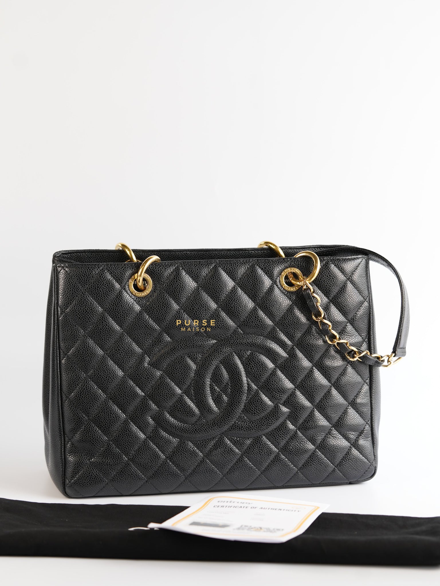 Grand Shopping Tote (GST) in Black Caviar Leather & Gold Hardware Series 15 | Purse Maison Luxury Bags Shop