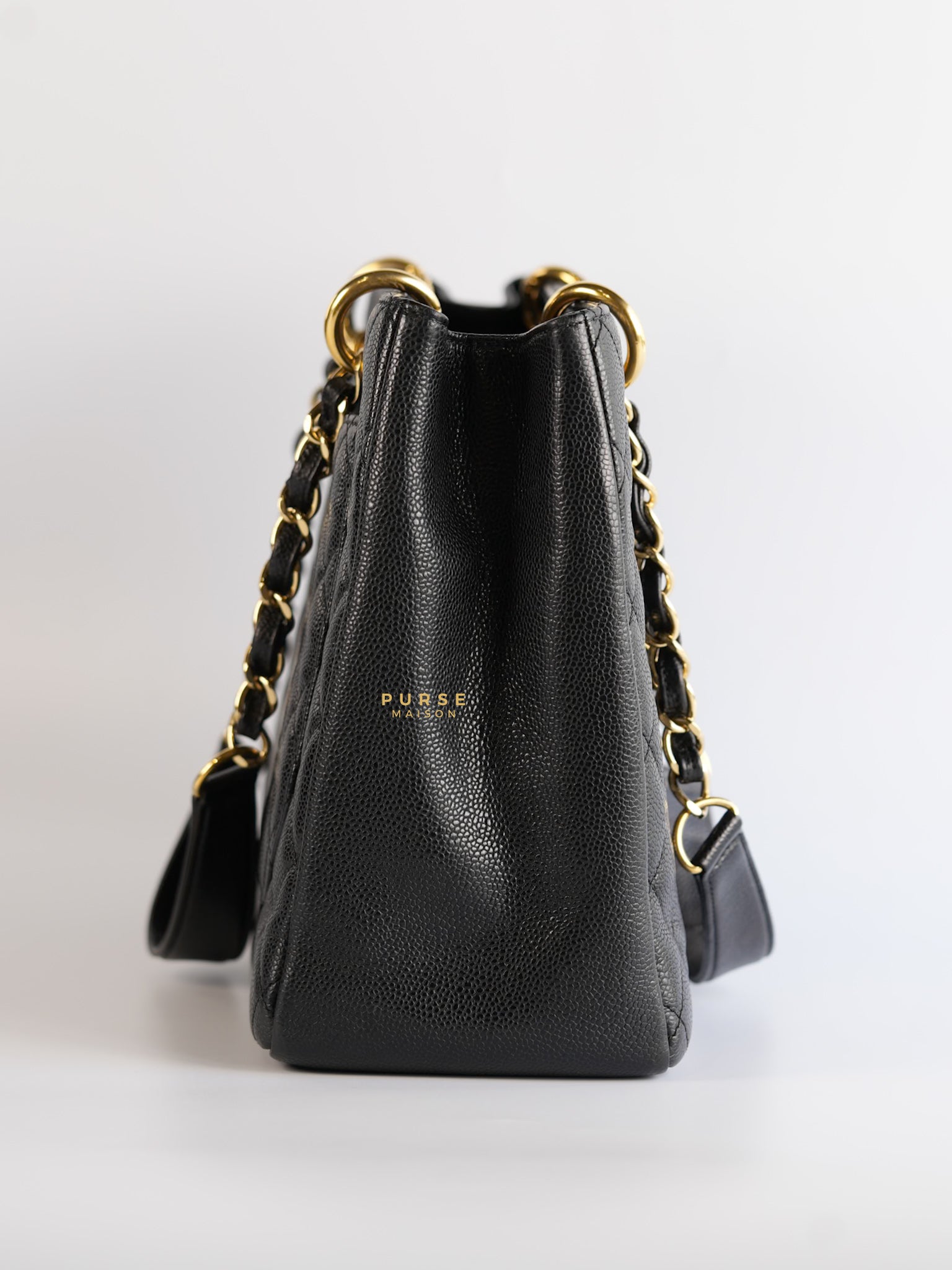 Grand Shopping Tote (GST) in Black Caviar Leather & Gold Hardware Series 15 | Purse Maison Luxury Bags Shop