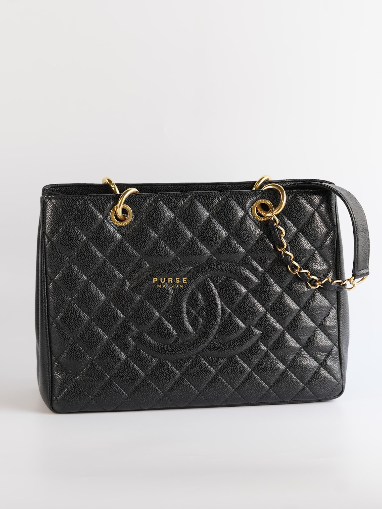 Grand Shopping Tote (GST) in Black Caviar Leather & Gold Hardware Series 15 | Purse Maison Luxury Bags Shop