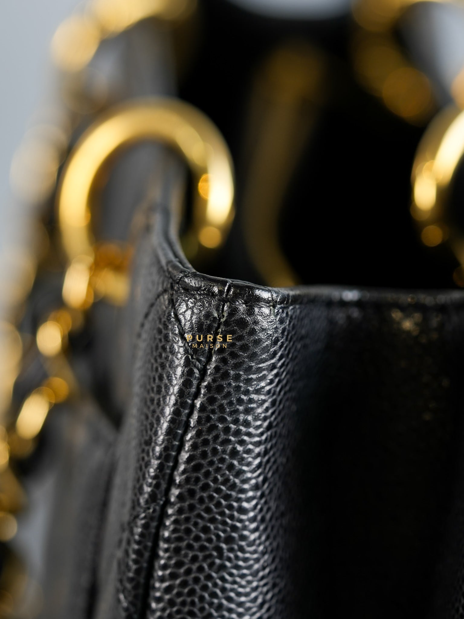 Grand Shopping Tote (GST) in Black Caviar Leather & Gold Hardware Series 19 | Purse Maison Luxury Bags Shop