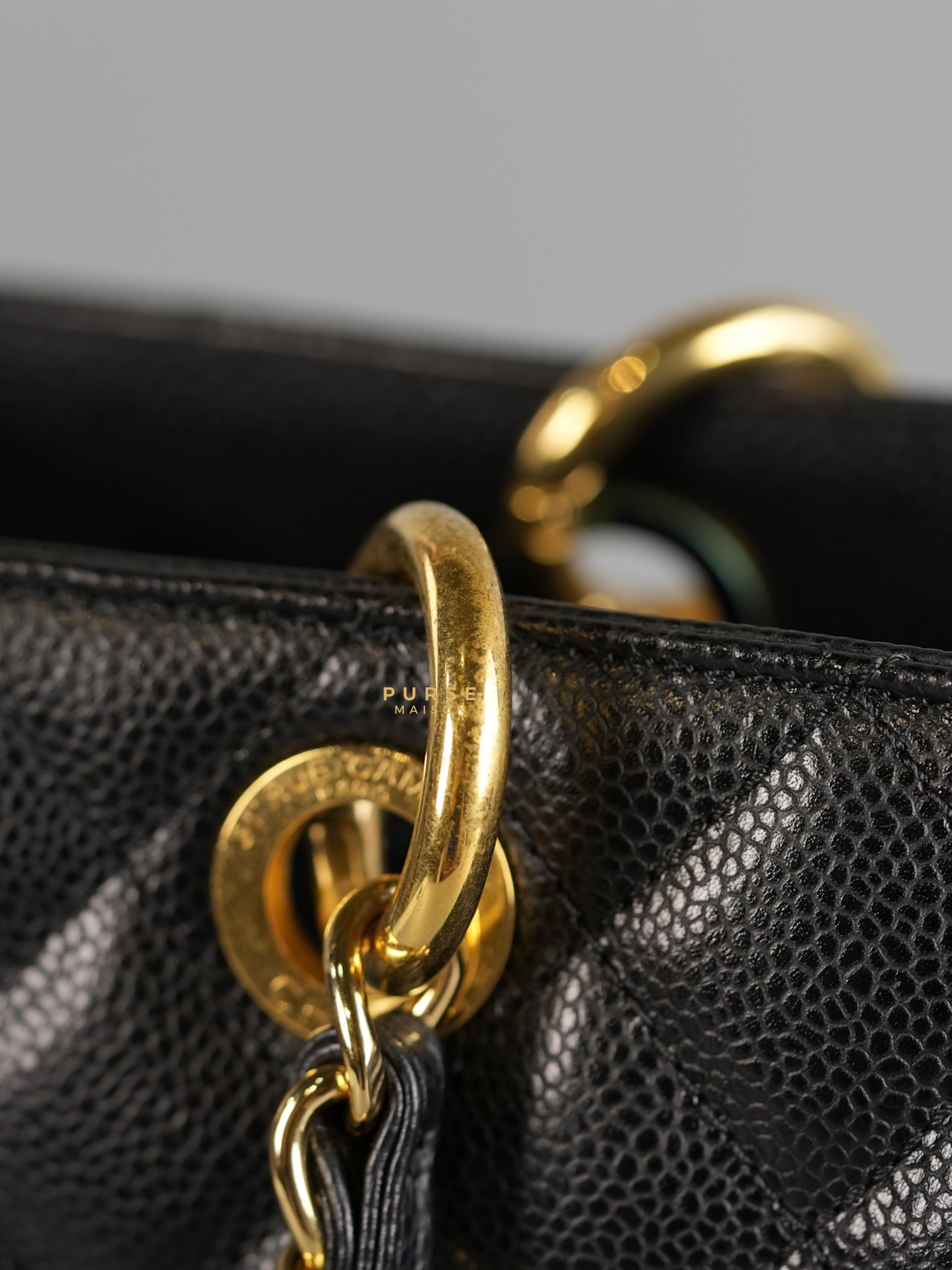 Grand Shopping Tote (GST) in Black Caviar Leather & Gold Hardware Series 19 | Purse Maison Luxury Bags Shop