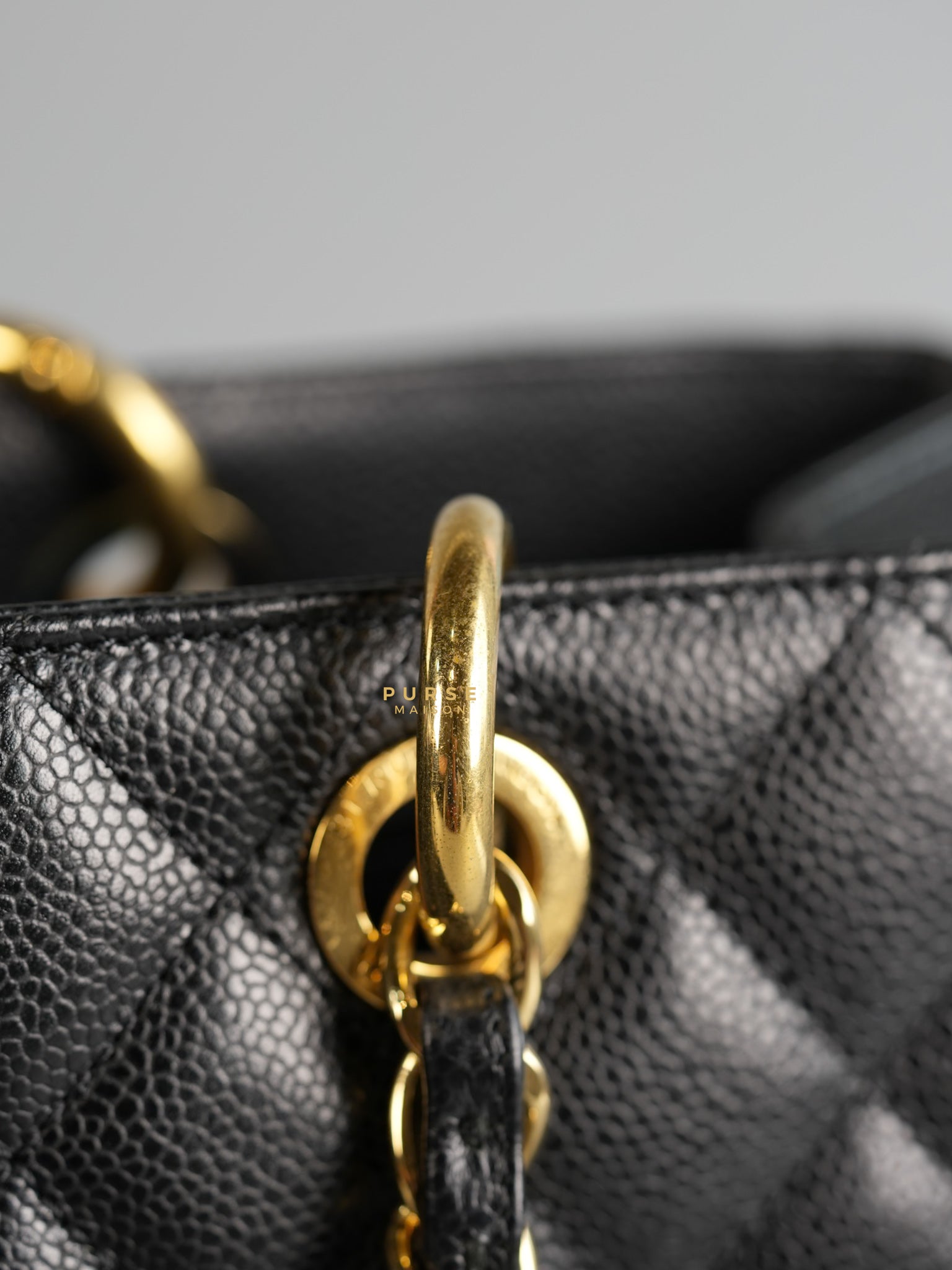 Grand Shopping Tote (GST) in Black Caviar Leather & Gold Hardware Series 19 | Purse Maison Luxury Bags Shop