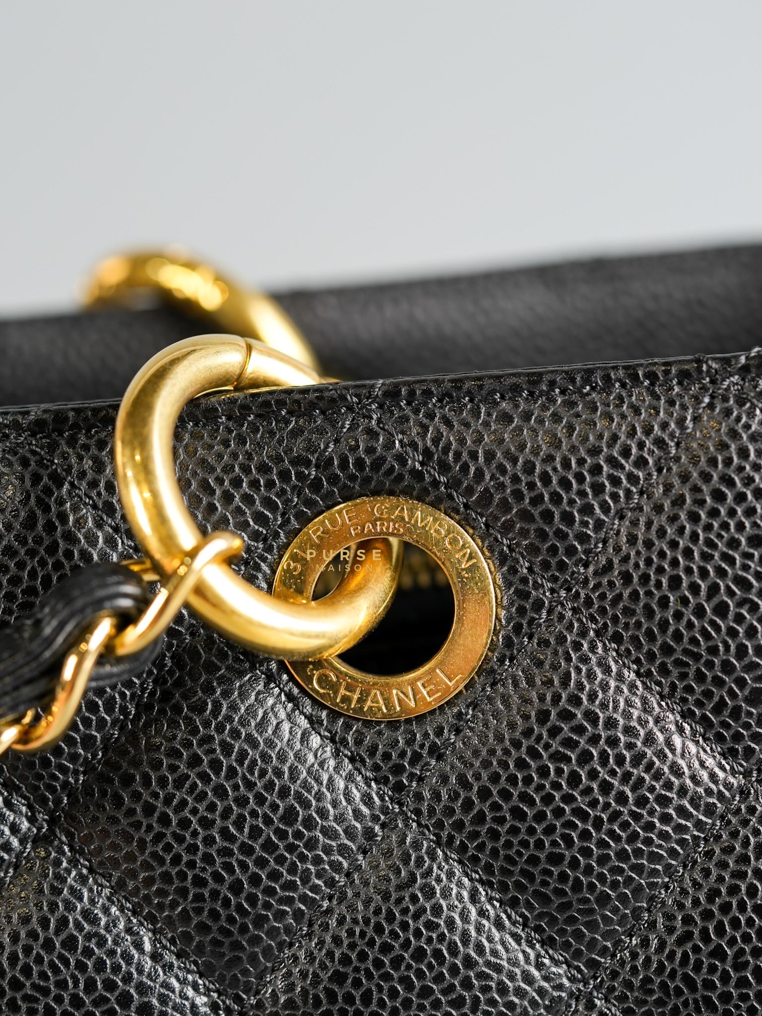 Grand Shopping Tote (GST) in Black Caviar Leather & Gold Hardware Series 19 | Purse Maison Luxury Bags Shop