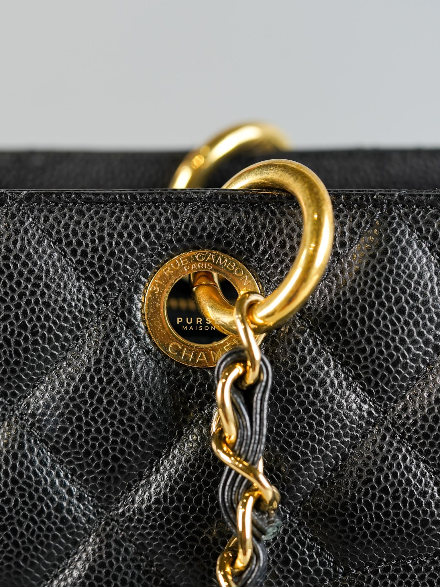 Grand Shopping Tote (GST) in Black Caviar Leather & Gold Hardware Series 19 | Purse Maison Luxury Bags Shop