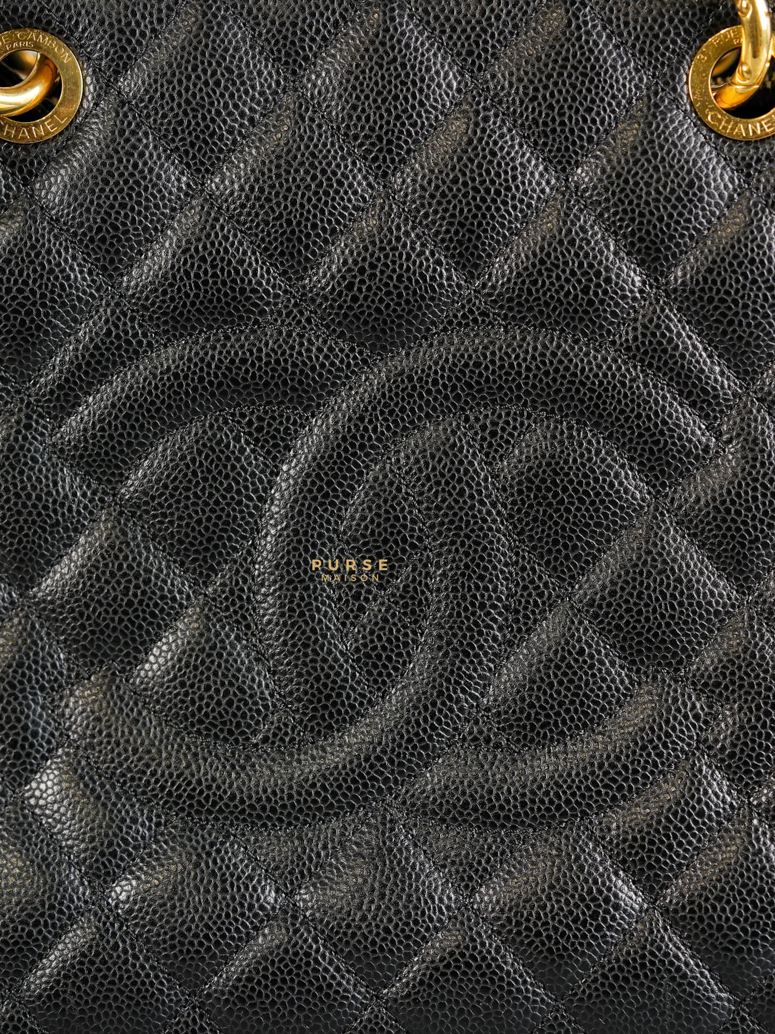 Grand Shopping Tote (GST) in Black Caviar Leather & Gold Hardware Series 19 | Purse Maison Luxury Bags Shop