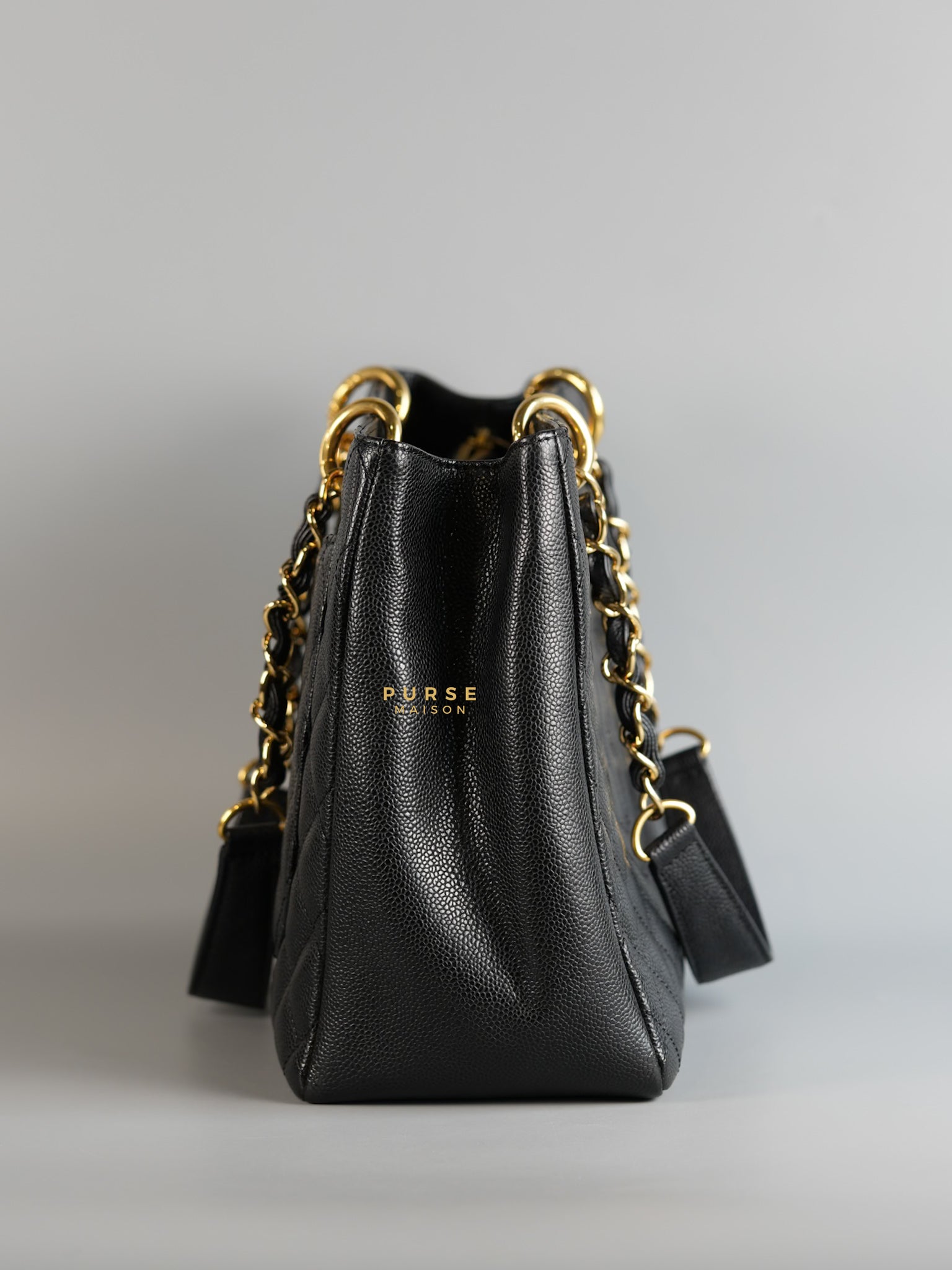 Grand Shopping Tote (GST) in Black Caviar Leather & Gold Hardware Series 19 | Purse Maison Luxury Bags Shop