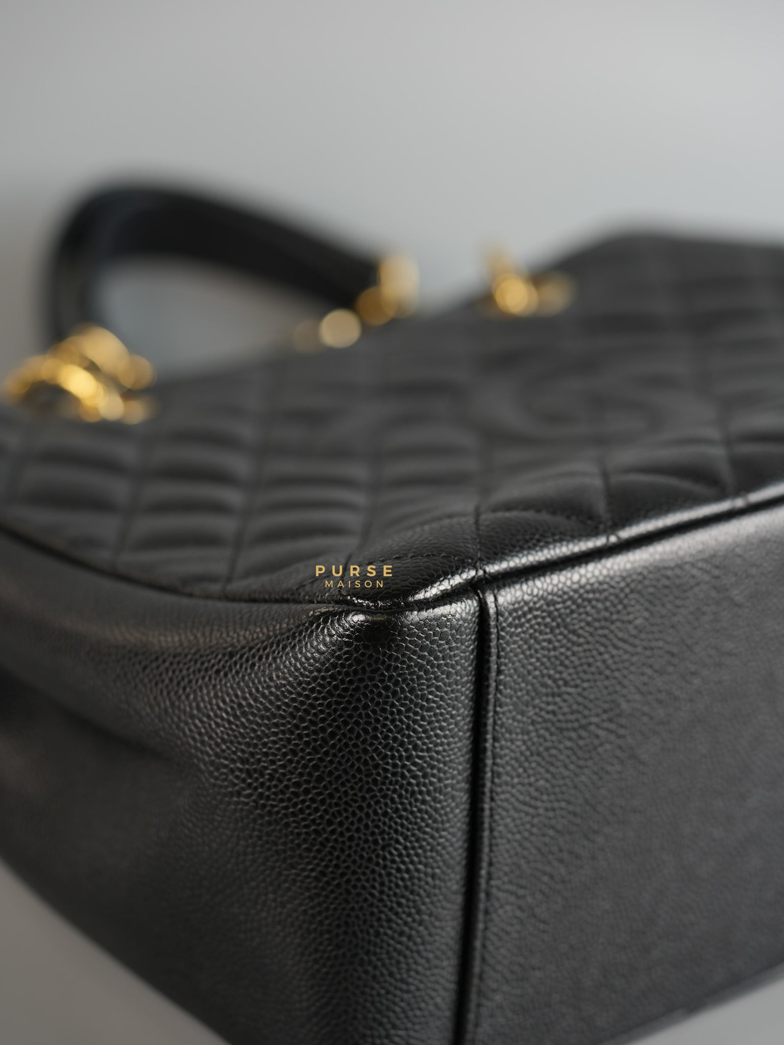 Grand Shopping Tote (GST) in Black Caviar Leather & Gold Hardware Series 19 | Purse Maison Luxury Bags Shop