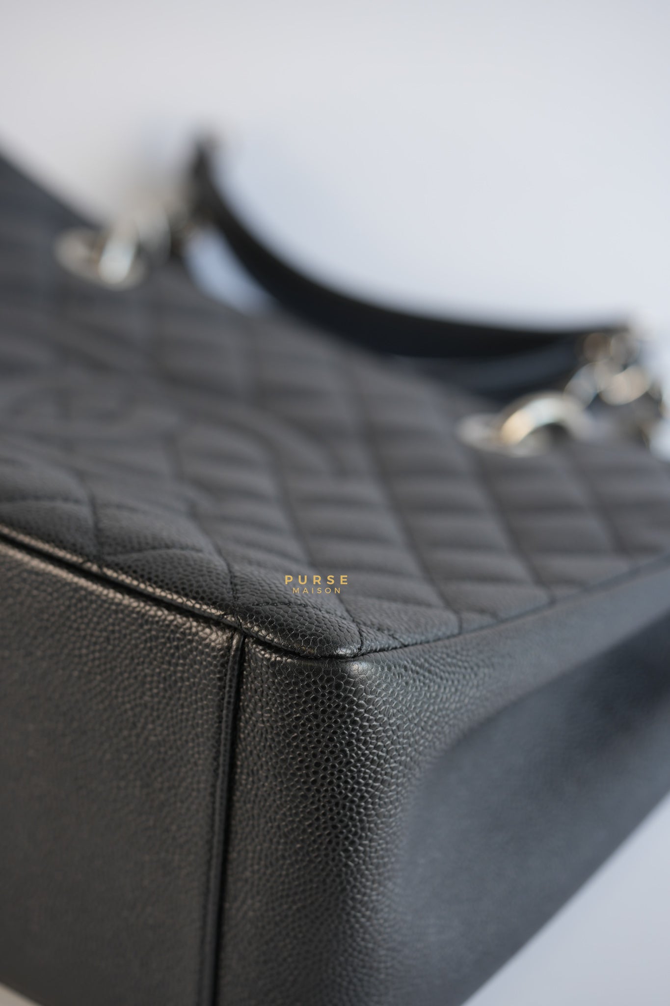 Grand Shopping Tote (GST) in Black Caviar Leather & Silver Hardware Series 17 | Purse Maison Luxury Bags Shop