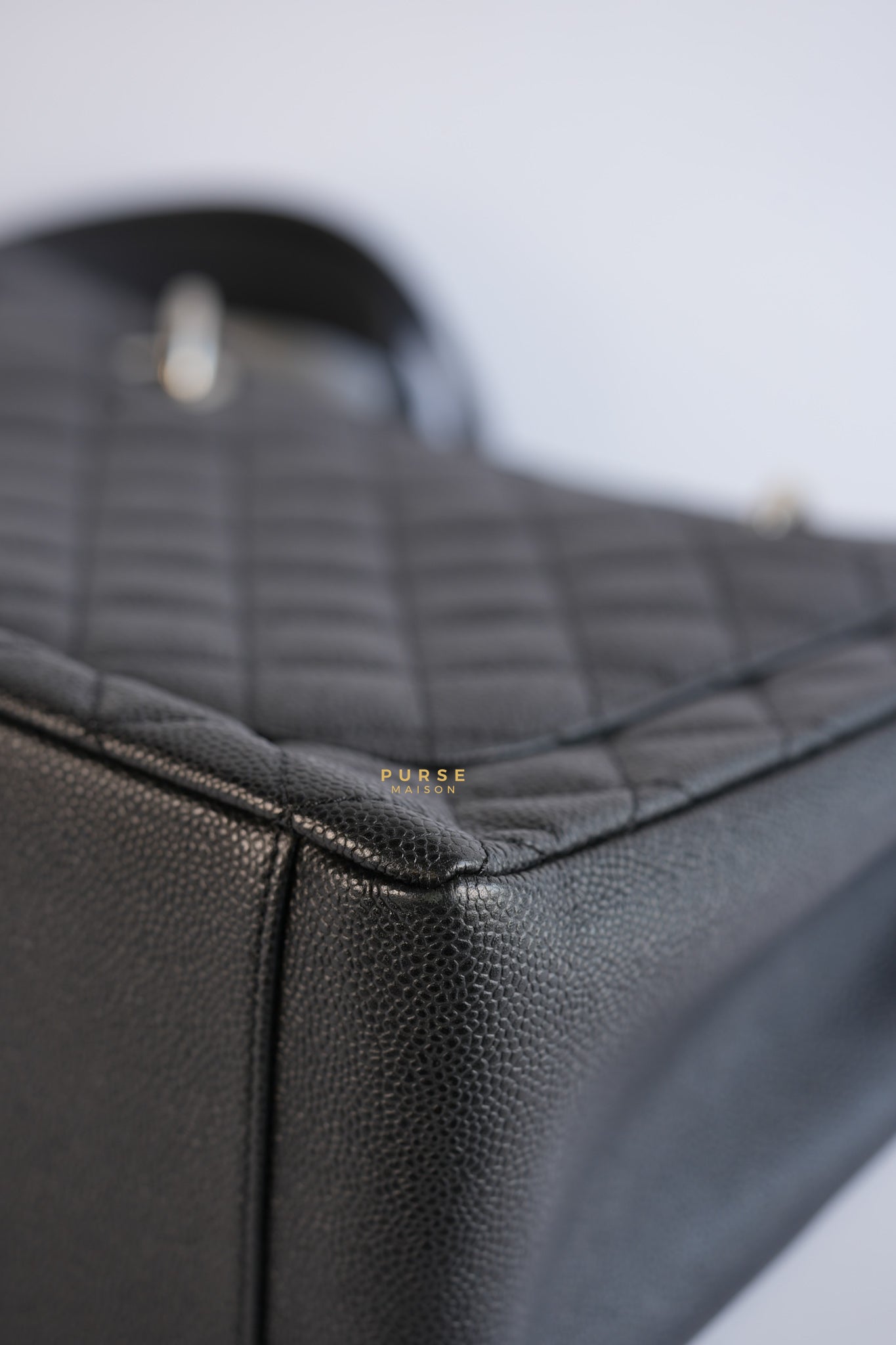 Grand Shopping Tote (GST) in Black Caviar Leather & Silver Hardware Series 17 | Purse Maison Luxury Bags Shop