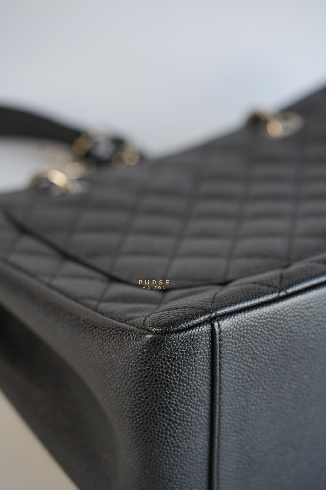 Grand Shopping Tote (GST) in Black Caviar Leather & Silver Hardware Series 17 | Purse Maison Luxury Bags Shop