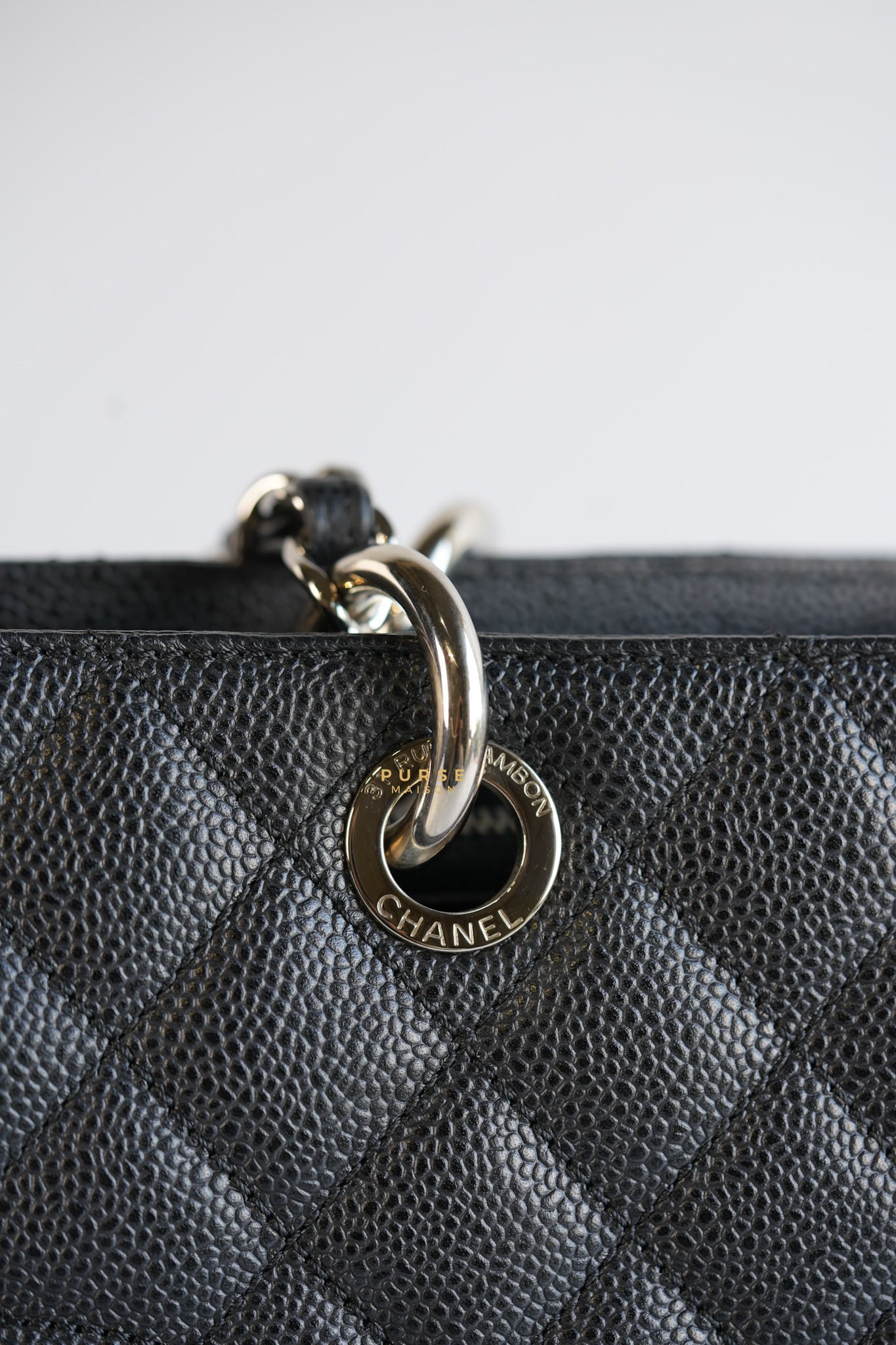 Grand Shopping Tote (GST) in Black Caviar Leather & Silver Hardware Series 17 | Purse Maison Luxury Bags Shop