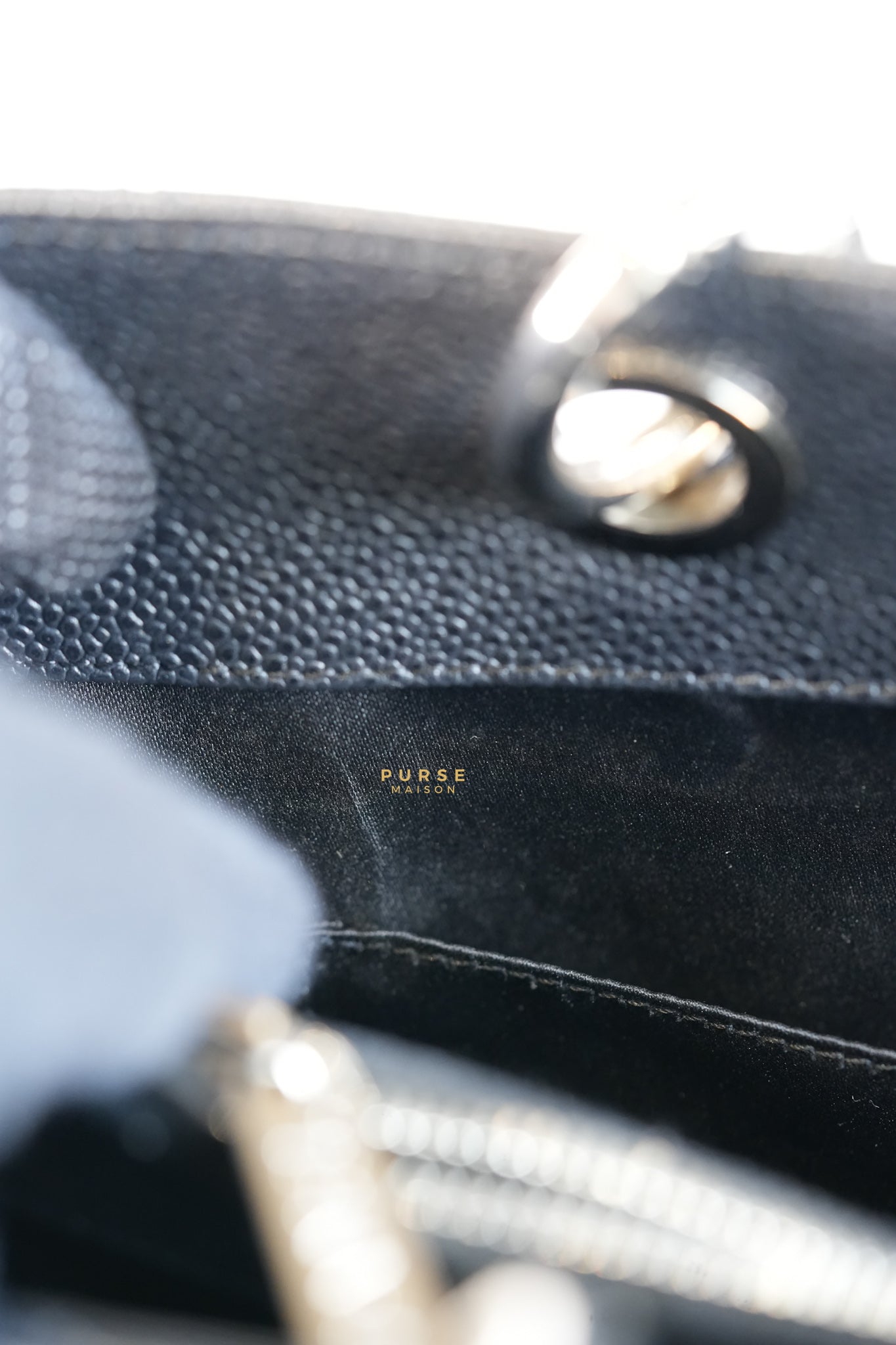 Grand Shopping Tote (GST) in Black Caviar Leather & Silver Hardware Series 17 | Purse Maison Luxury Bags Shop