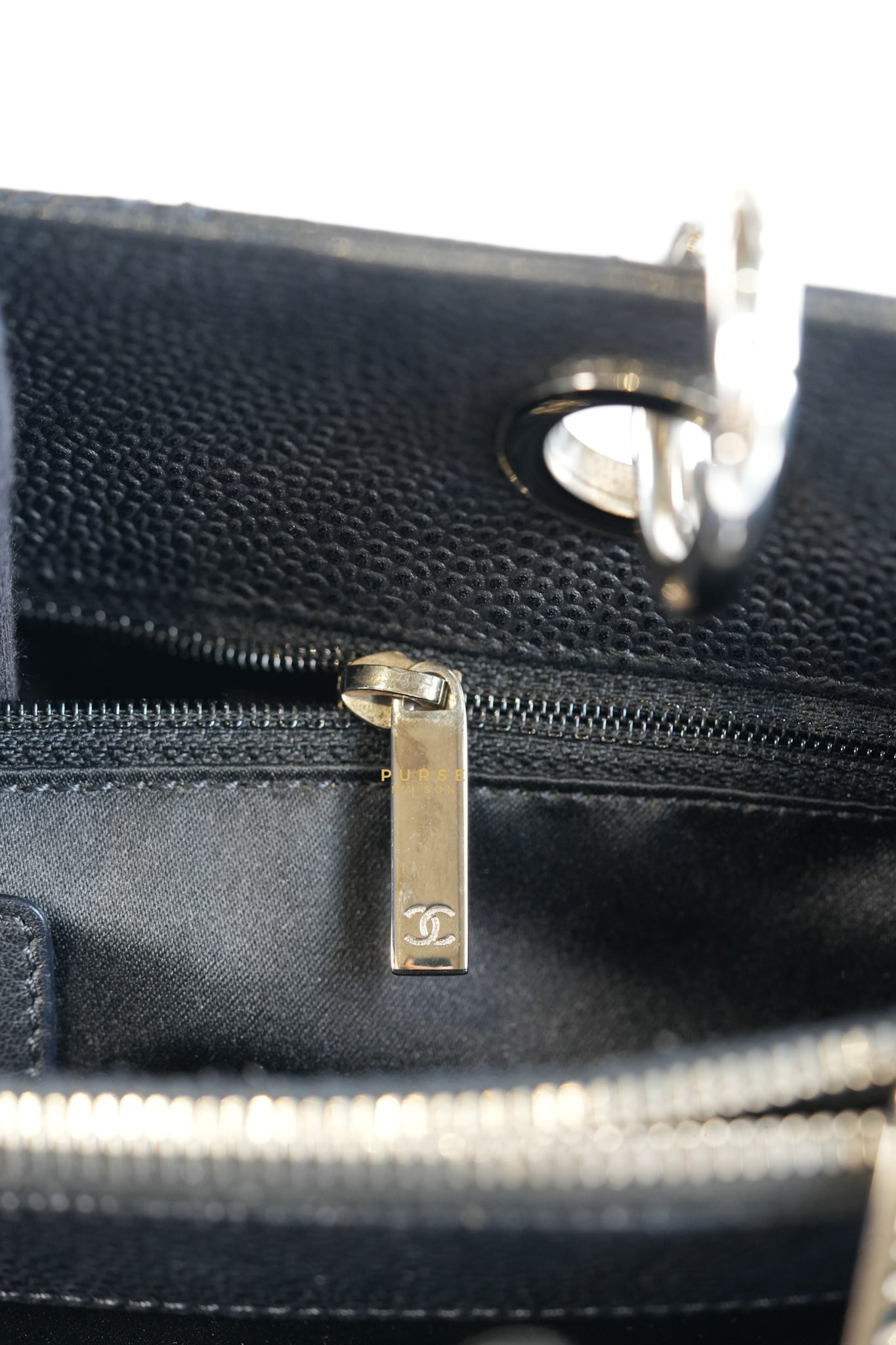 Grand Shopping Tote (GST) in Black Caviar Leather & Silver Hardware Series 17 | Purse Maison Luxury Bags Shop