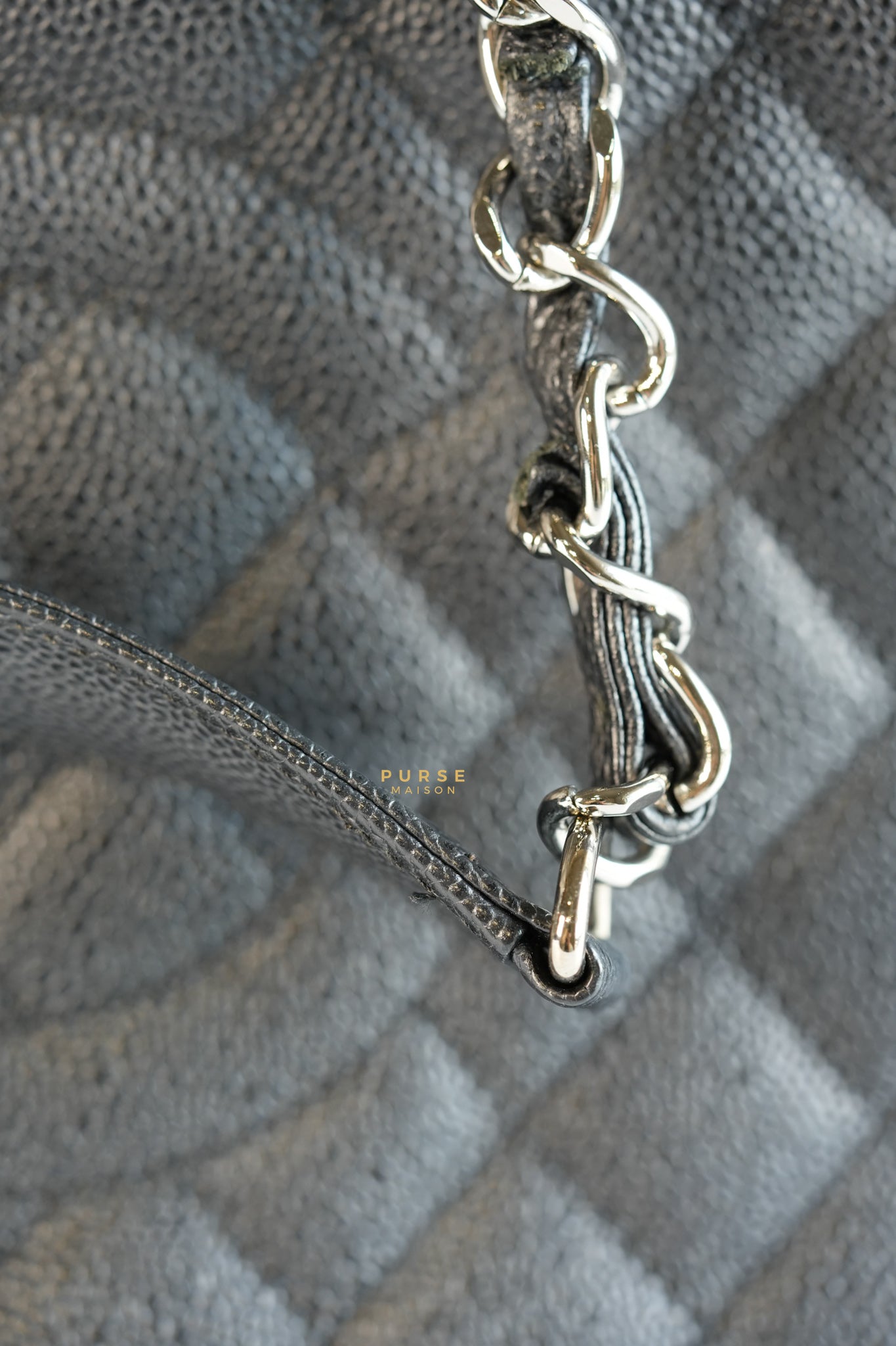 Grand Shopping Tote (GST) in Black Caviar Leather & Silver Hardware Series 17 | Purse Maison Luxury Bags Shop