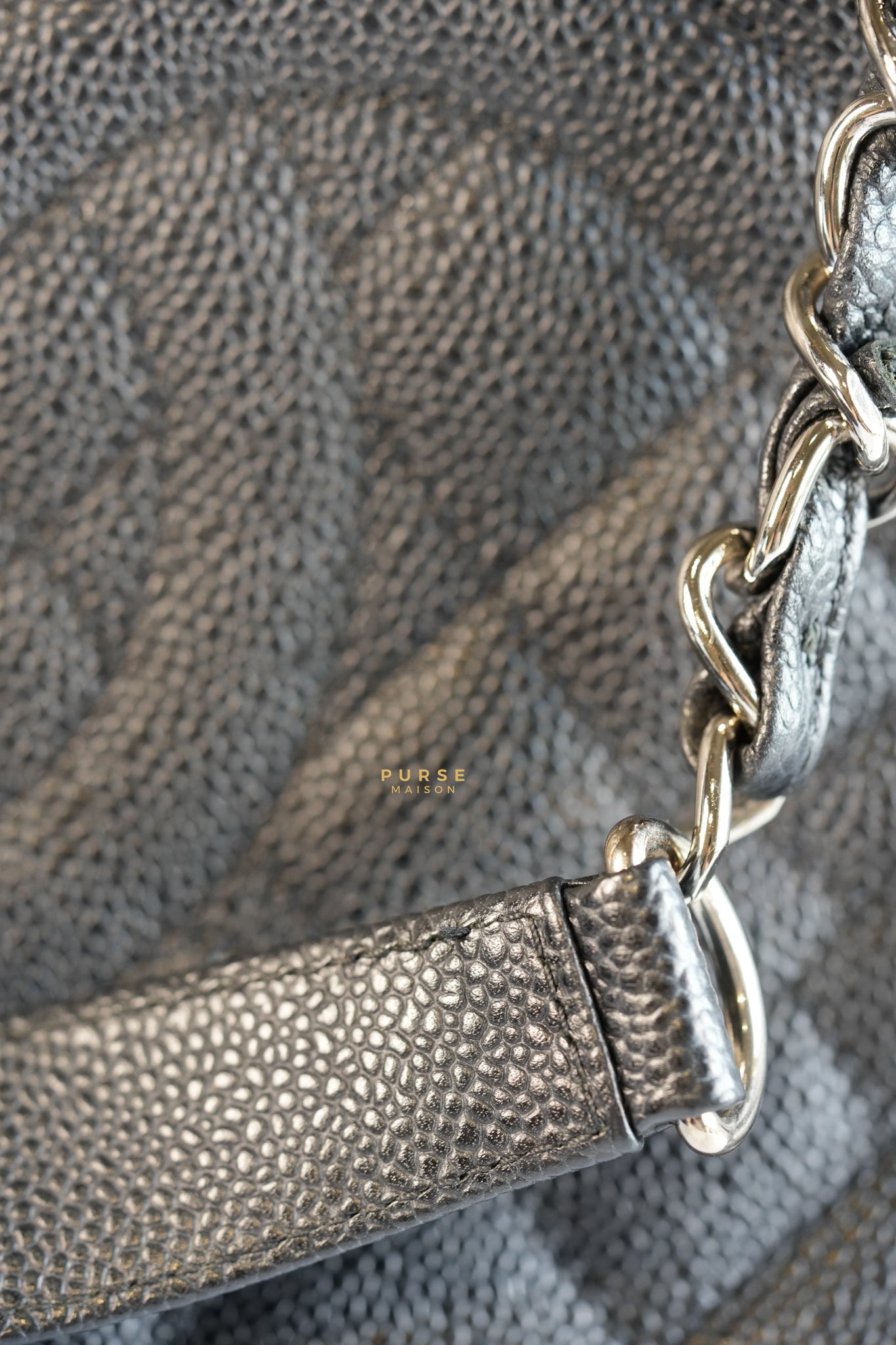 Grand Shopping Tote (GST) in Black Caviar Leather & Silver Hardware Series 17 | Purse Maison Luxury Bags Shop