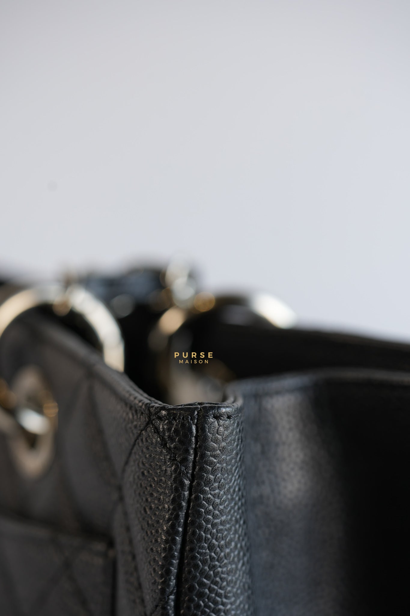 Grand Shopping Tote (GST) in Black Caviar Leather & Silver Hardware Series 17 | Purse Maison Luxury Bags Shop