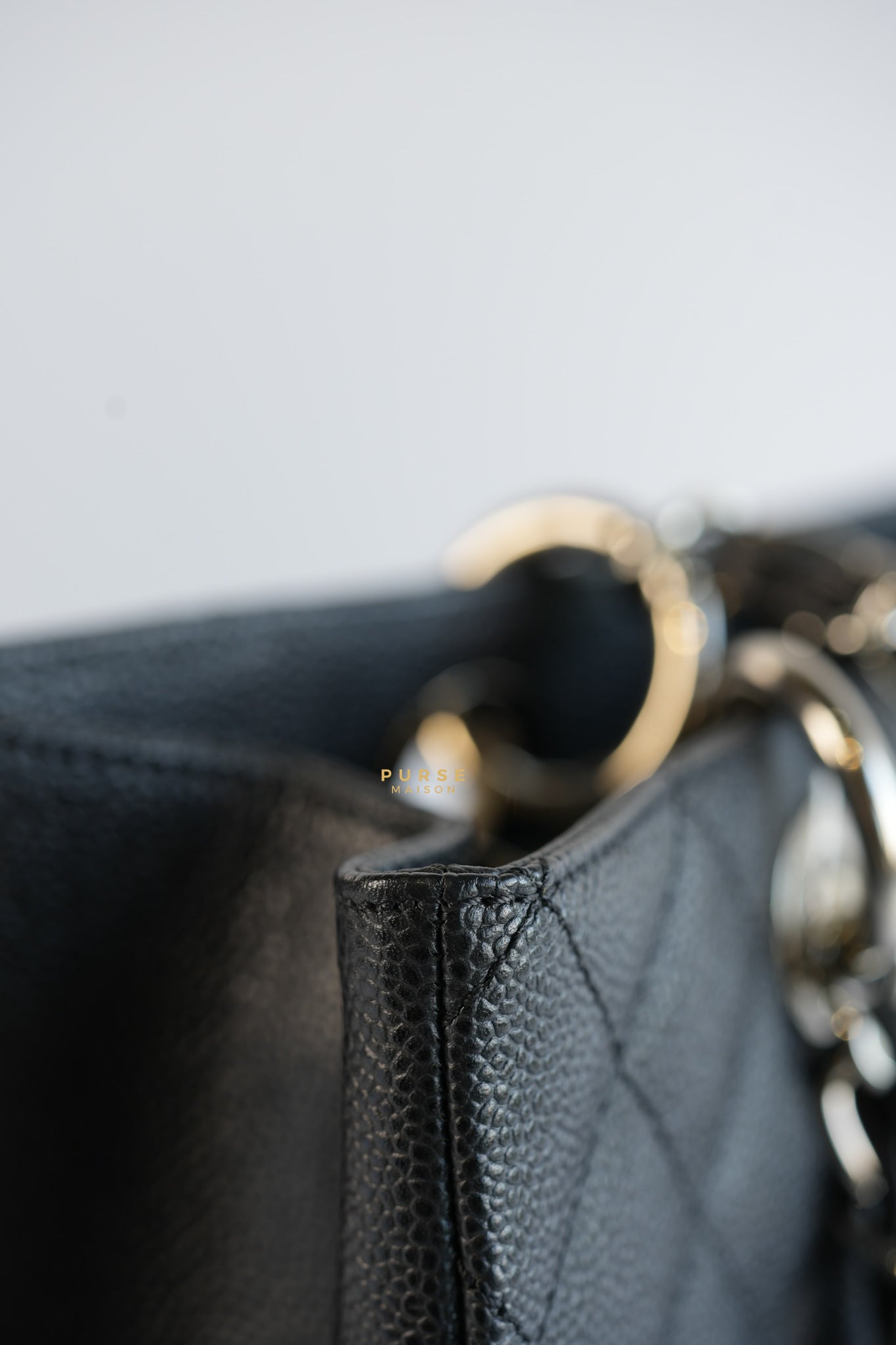 Grand Shopping Tote (GST) in Black Caviar Leather & Silver Hardware Series 17 | Purse Maison Luxury Bags Shop