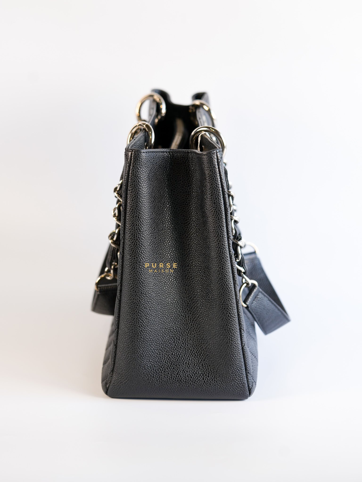 Grand Shopping Tote (GST) in Black Caviar Leather & Silver Hardware Series 17 | Purse Maison Luxury Bags Shop