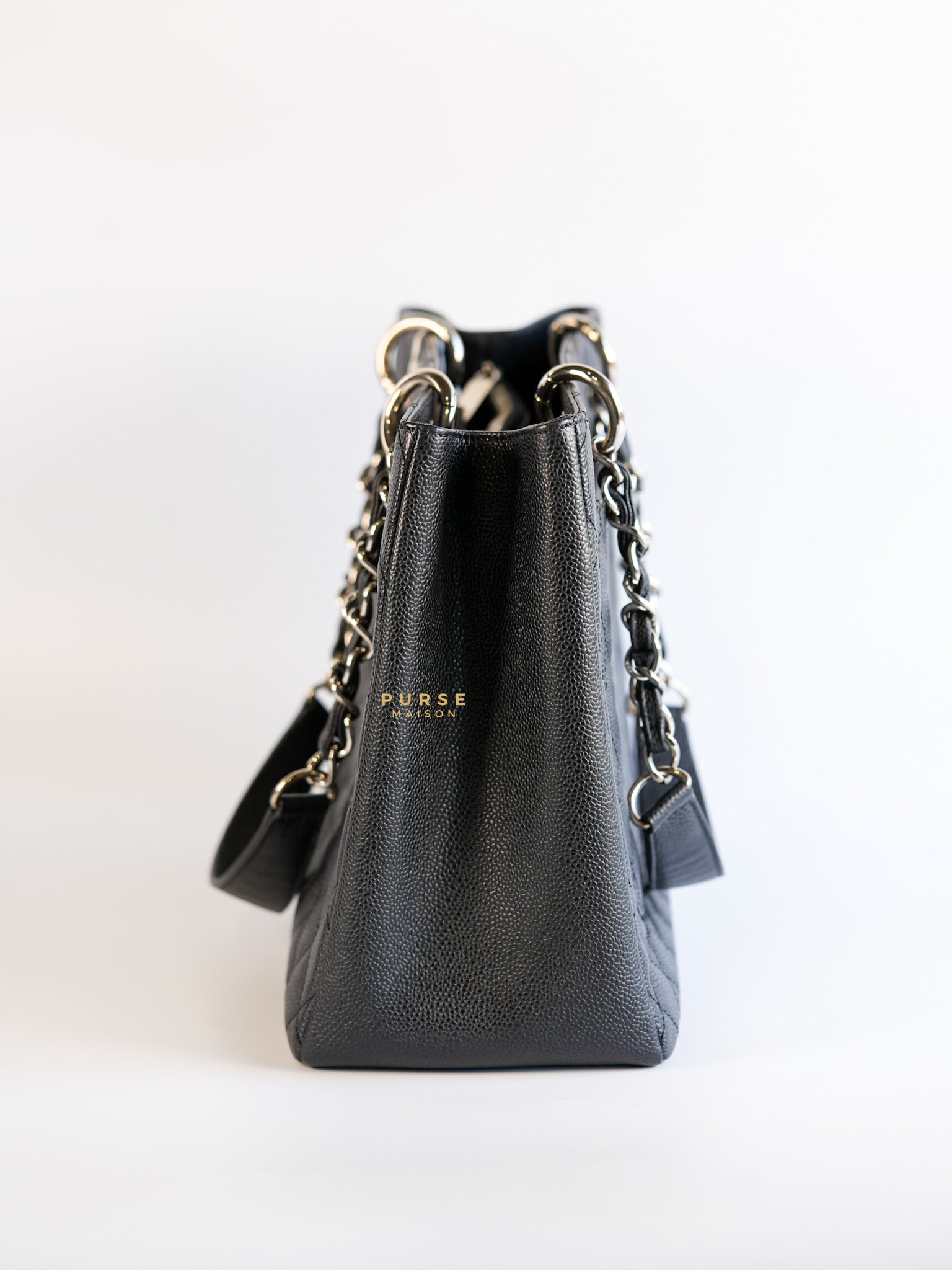 Grand Shopping Tote (GST) in Black Caviar Leather & Silver Hardware Series 17 | Purse Maison Luxury Bags Shop