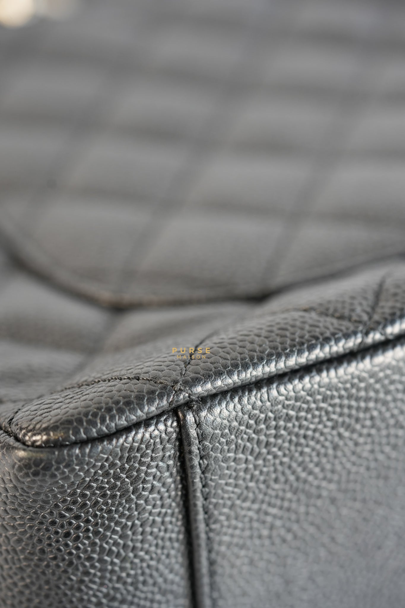 Grand Shopping Tote (GST) in Black Caviar Leather & Silver Hardware Series 17 | Purse Maison Luxury Bags Shop