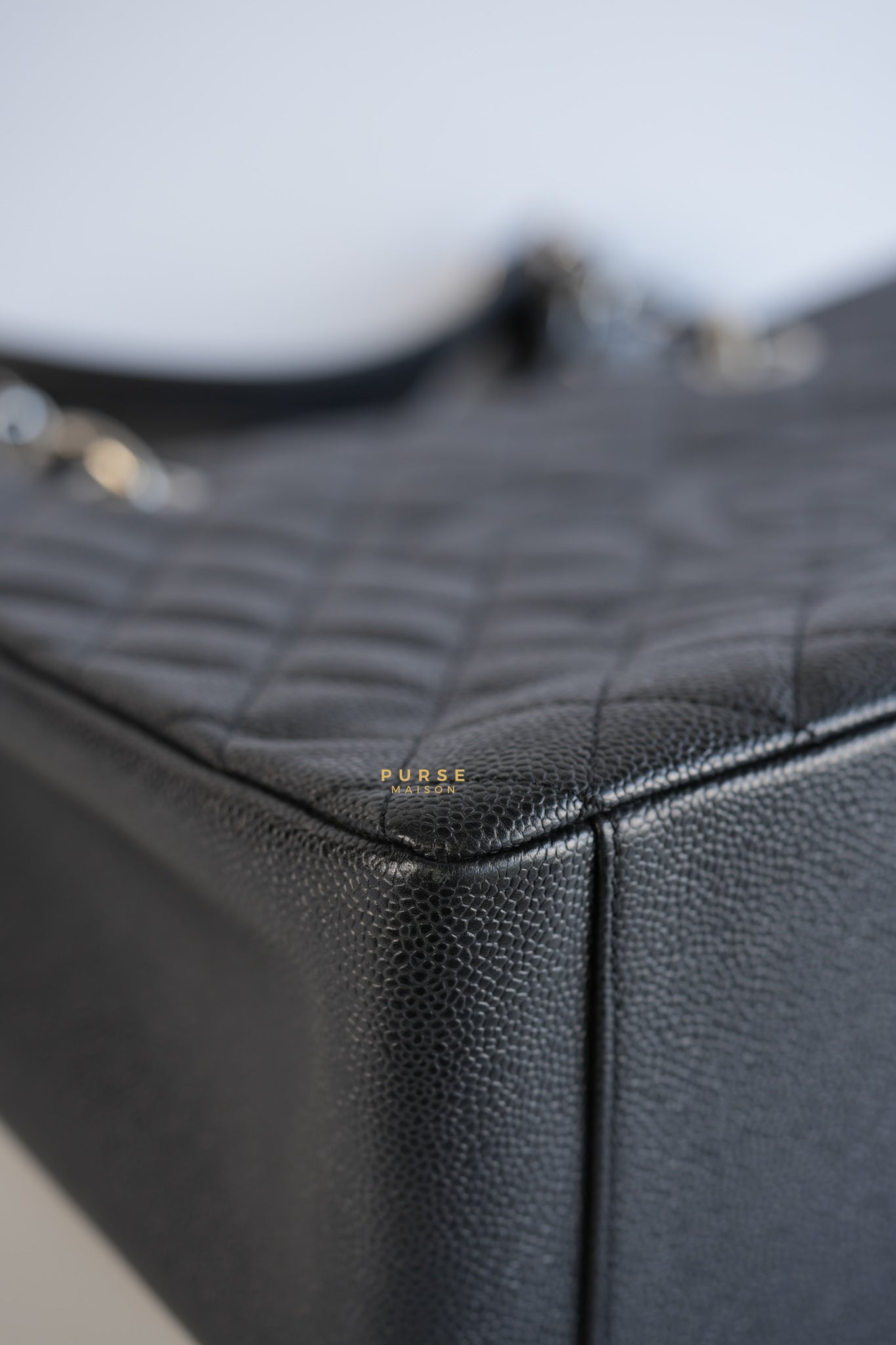 Grand Shopping Tote (GST) in Black Caviar Leather & Silver Hardware Series 17 | Purse Maison Luxury Bags Shop