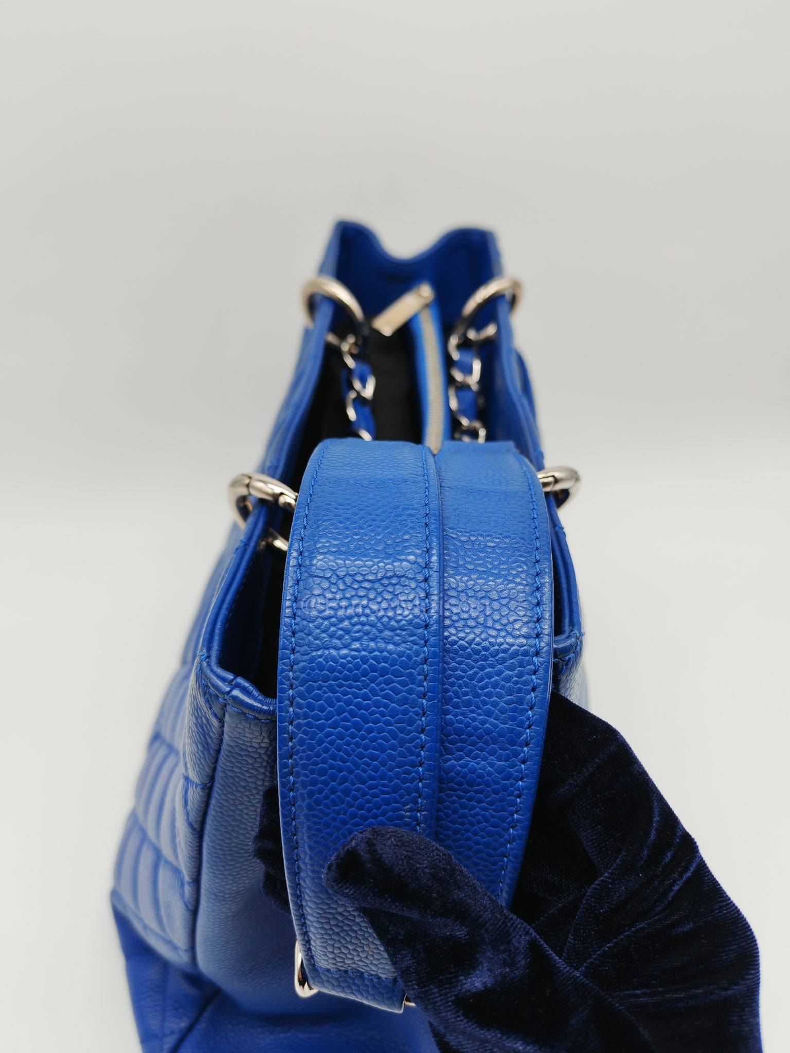 Grand Shopping Tote (GST) in Blue Caviar Leather and Silver Hardware Series 13 | Purse Maison Luxury Bags Shop