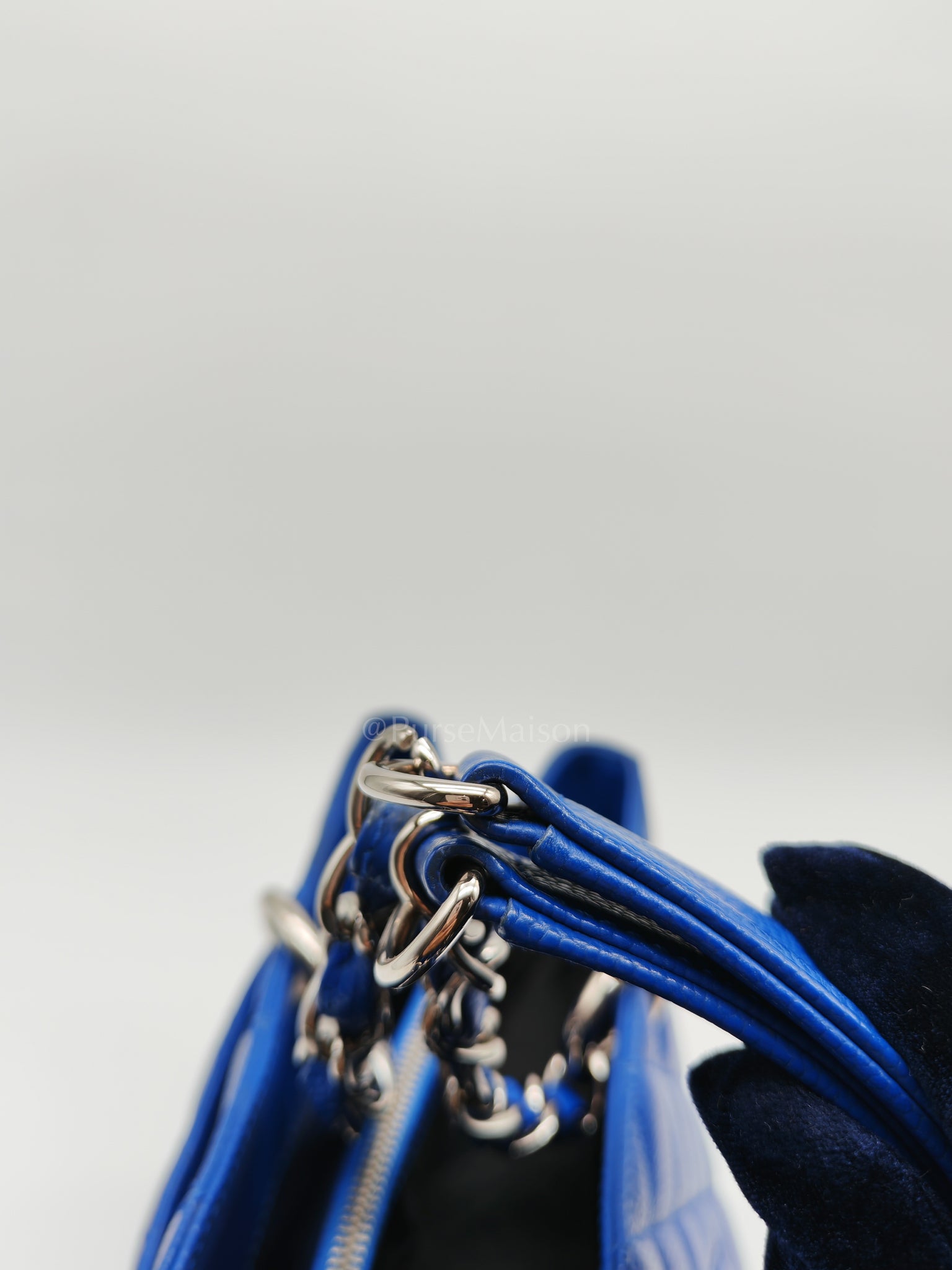 Grand Shopping Tote (GST) in Blue Caviar Leather and Silver Hardware Series 13 | Purse Maison Luxury Bags Shop